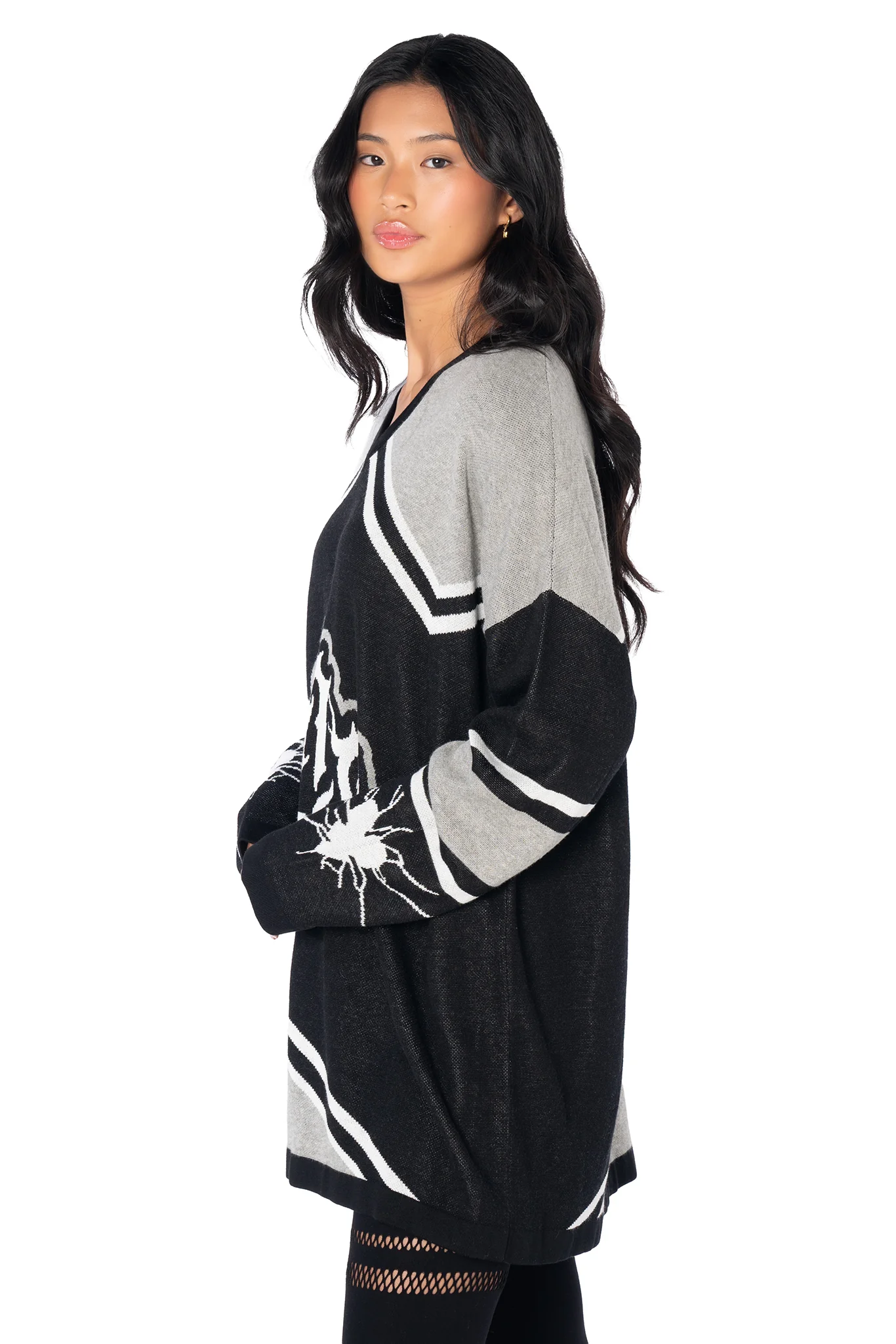 Anti-Love Club Lightweight Oversized V Neck Hockey Knit - Image 4
