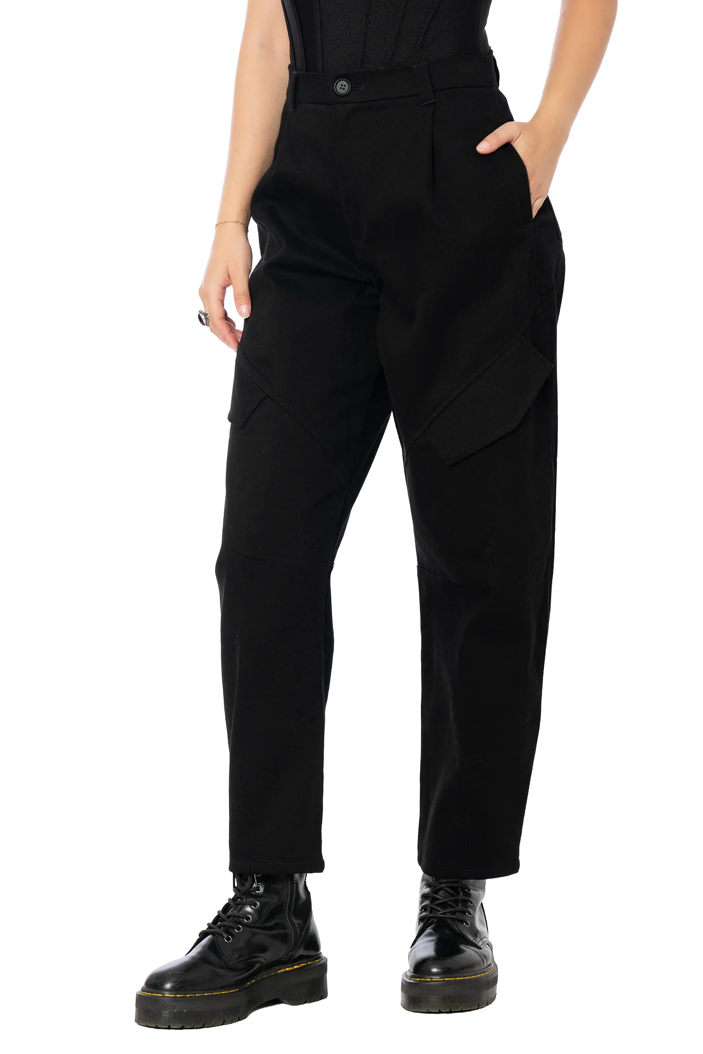 Black Barrel Leg Pants - Image 5
