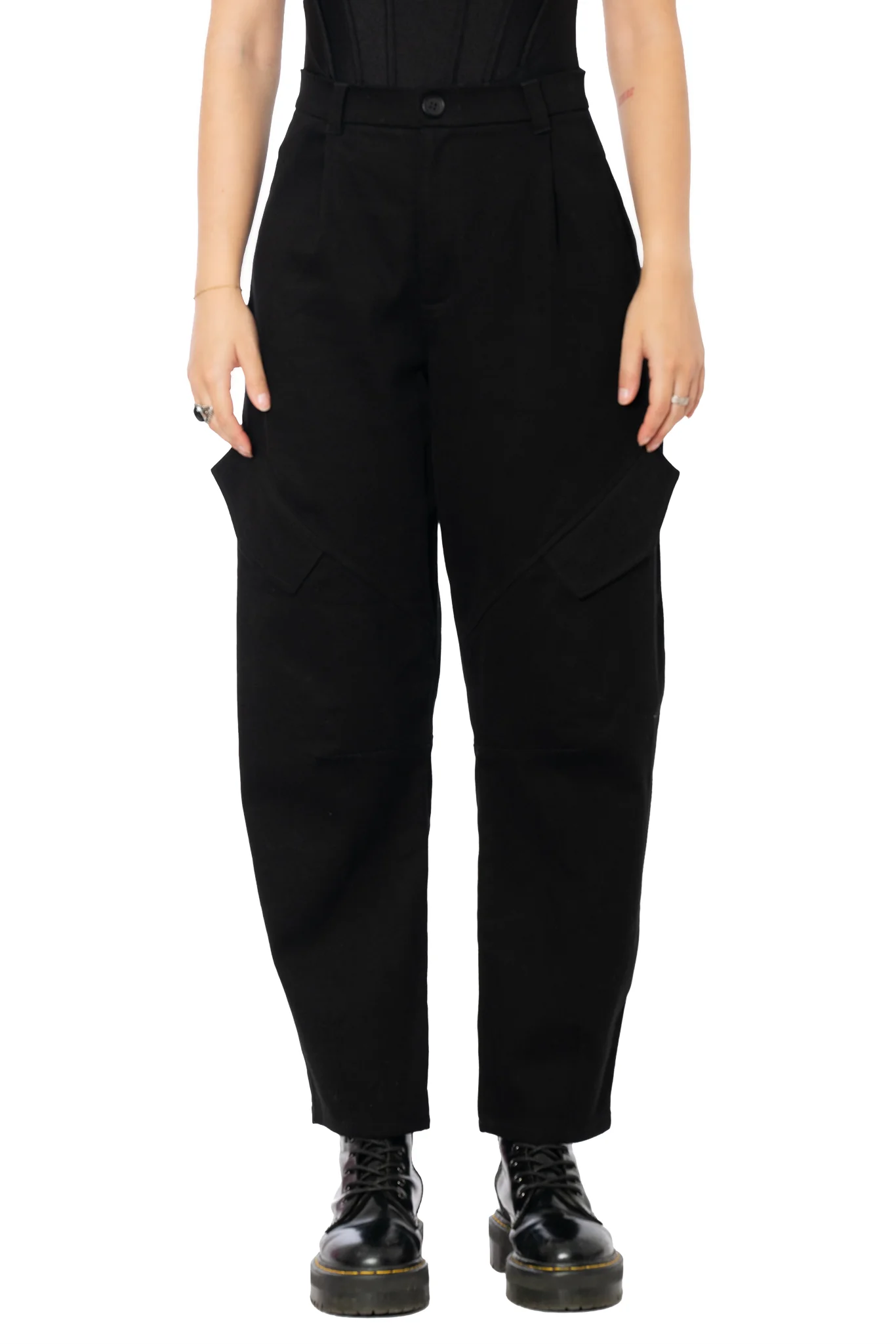 Black Barrel Leg Pants - Image 6