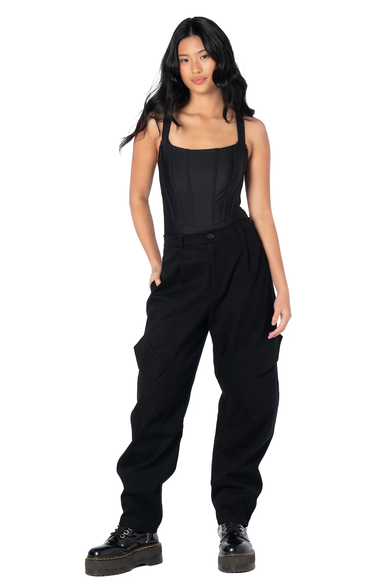 Black Barrel Leg Pants - Image 7