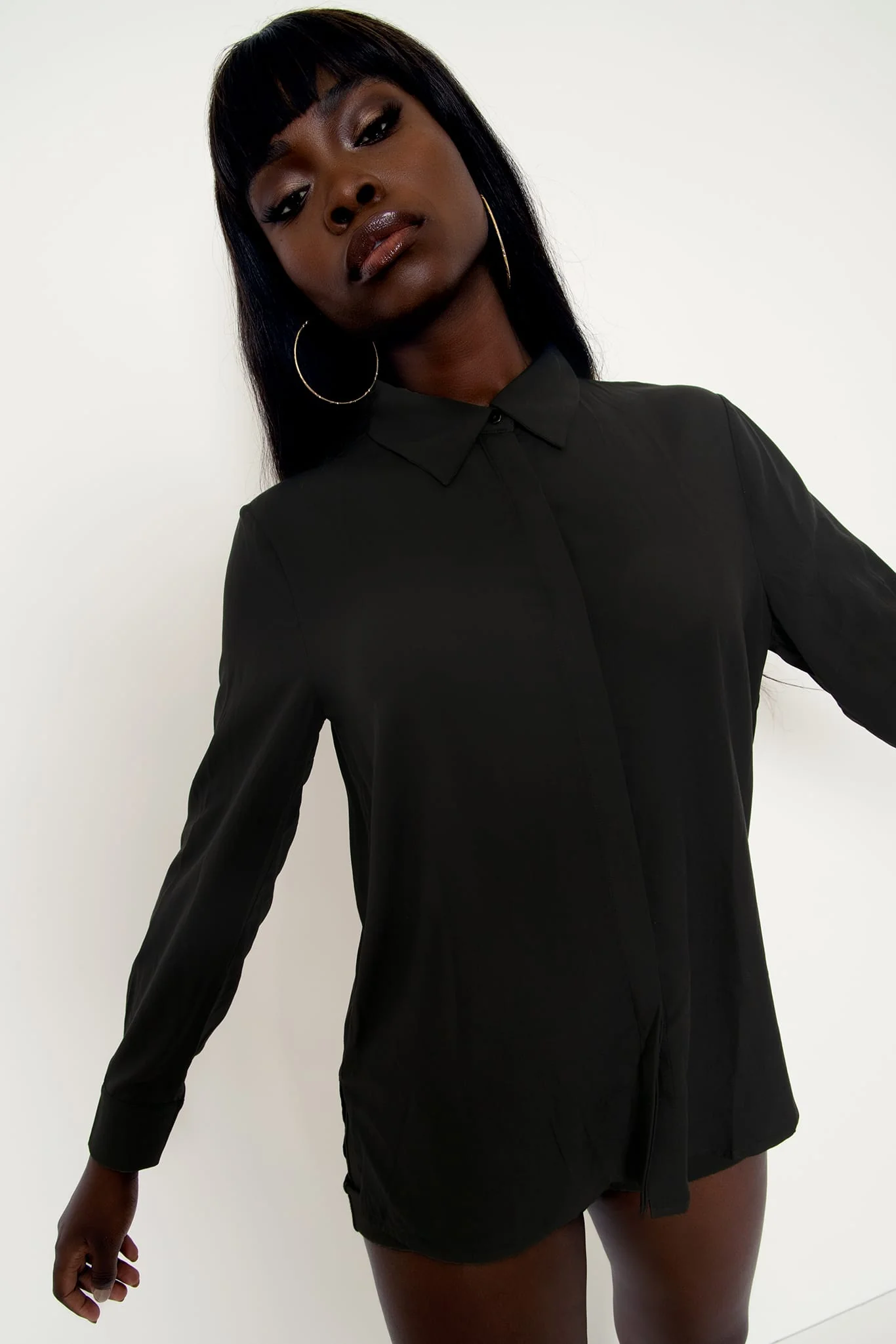 Black Button Me Up Shirt - Image 4