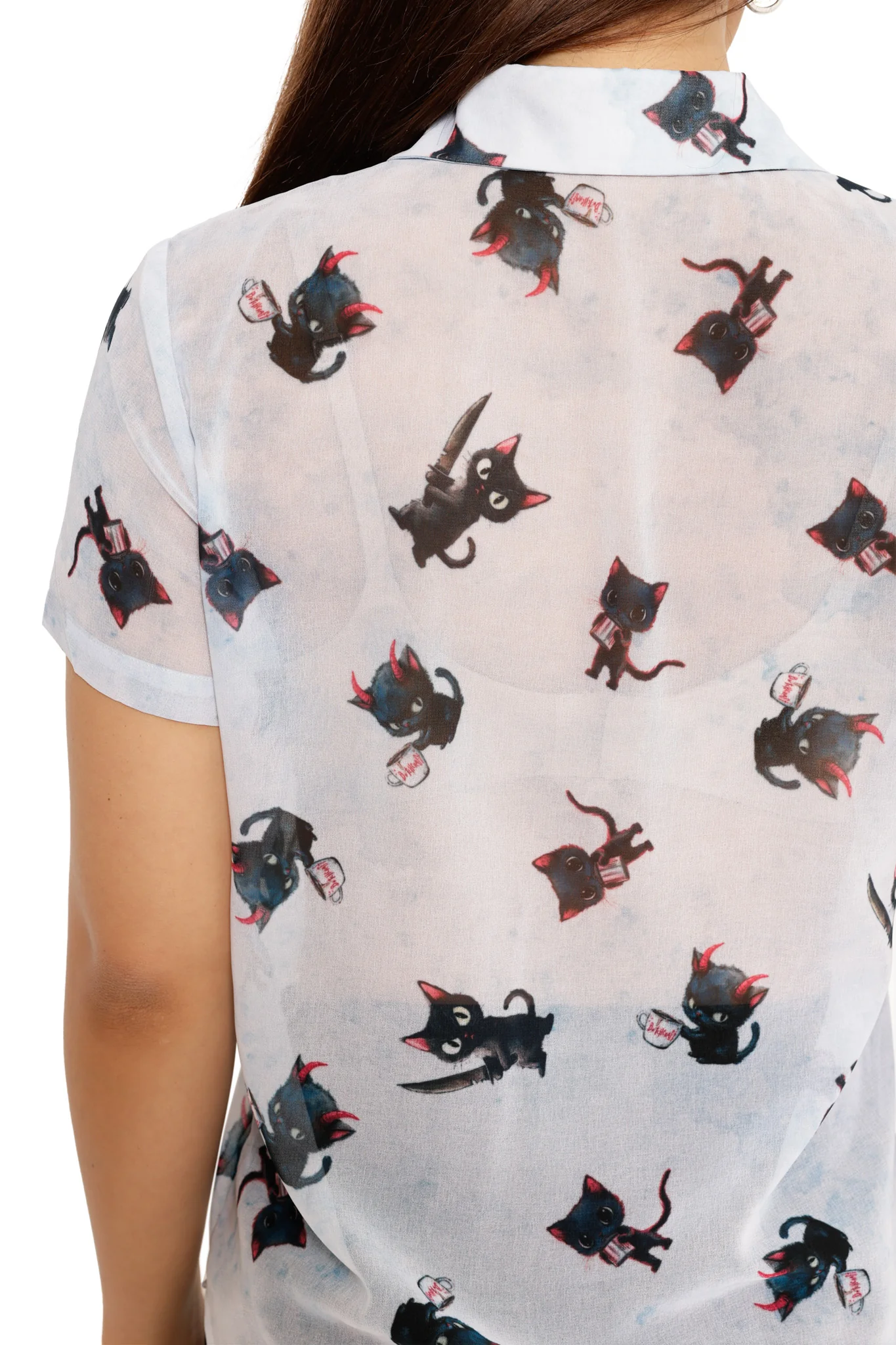 Black Cats Aren't Evil Cute as a Button Shirt - Image 2