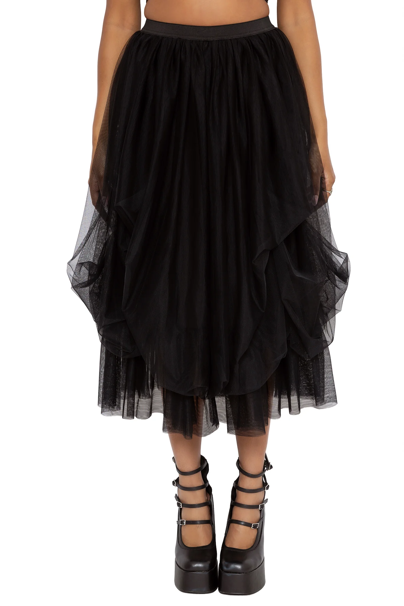 Black Tulle Midi Skirt - Image 8