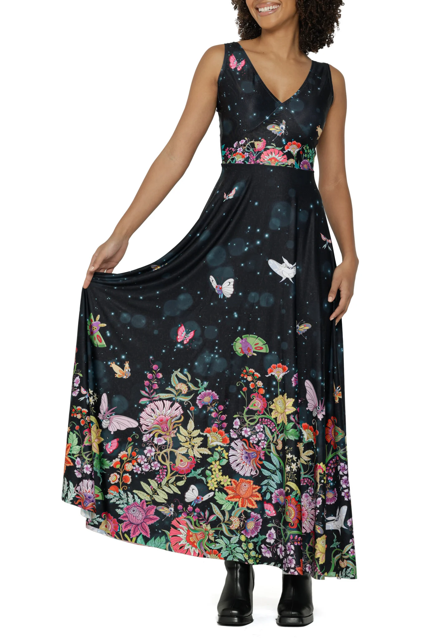 Butterfly Garden Bow Back Maxi Dress - Image 3