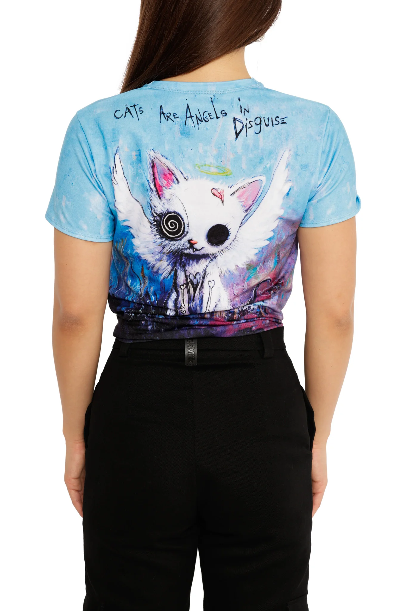 Cats are Angels Tie Front Tee - Image 2