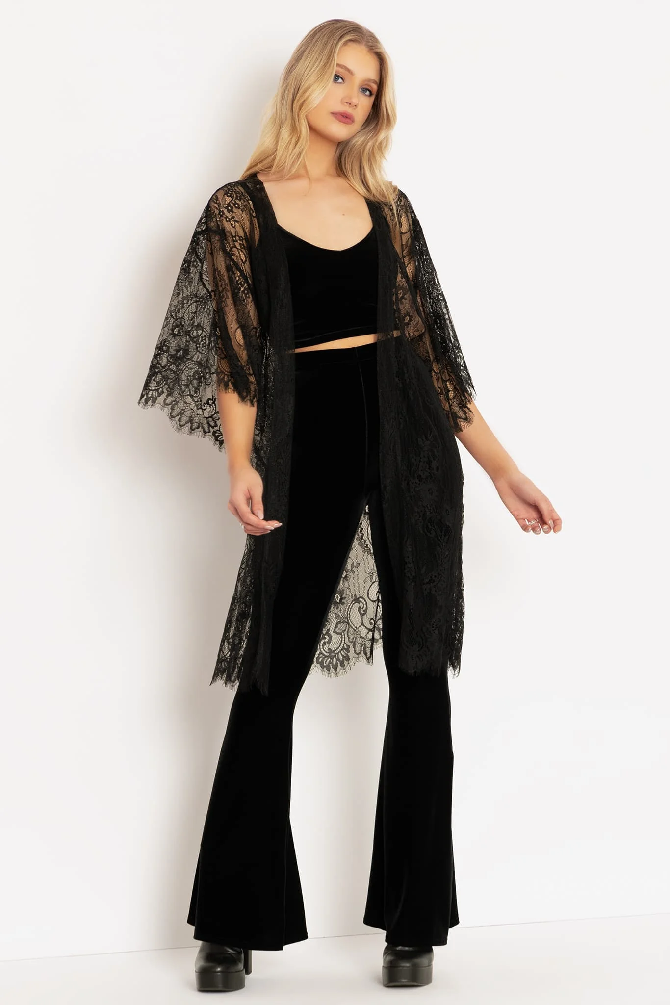 Dark Garden Lace Kimono - Image 2