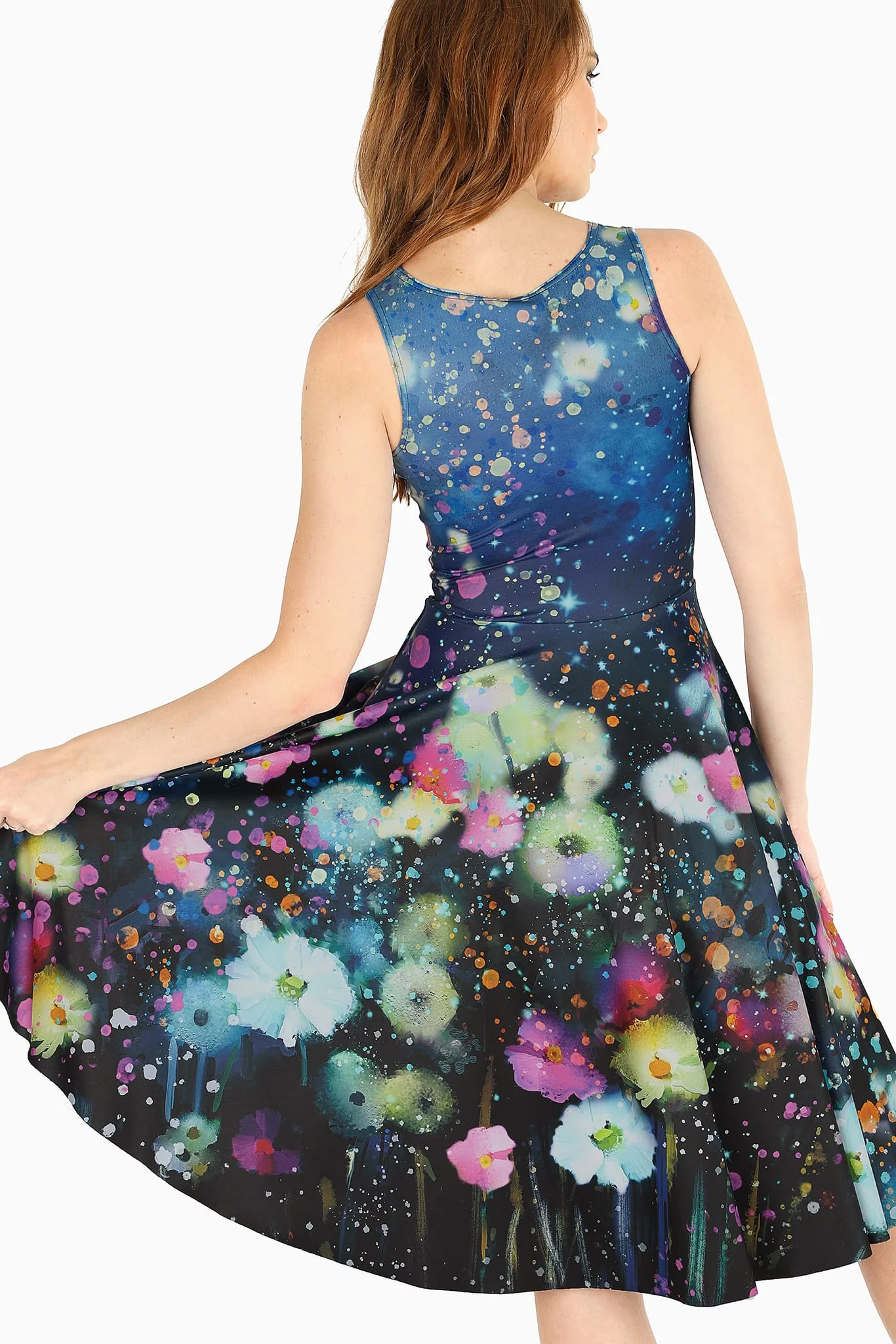 Dreaming In Twilight Water Colours Princess Midi Dress - Image 4