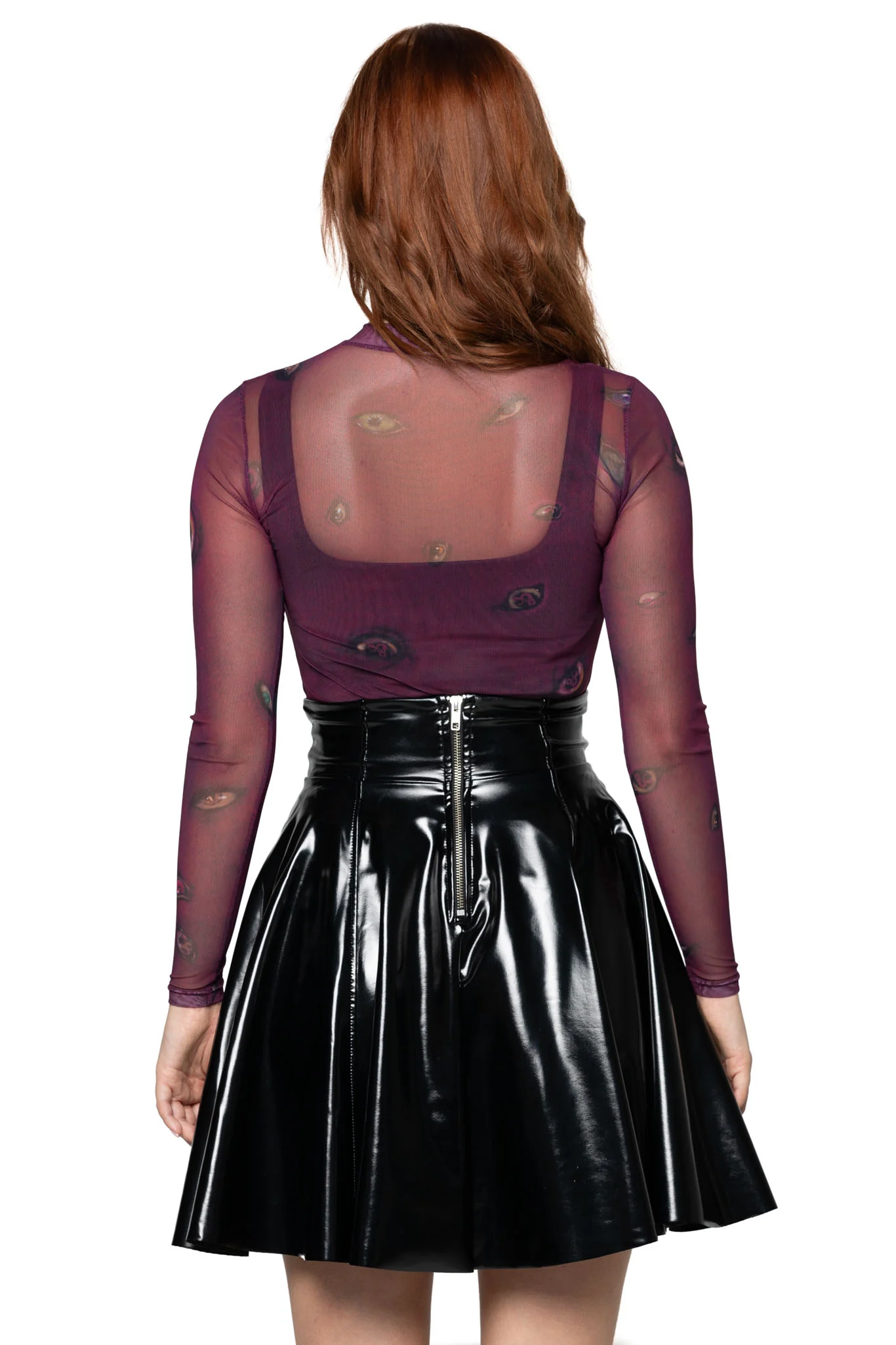 Eye Attire Sheer High Neck Long Sleeve Top - Image 2