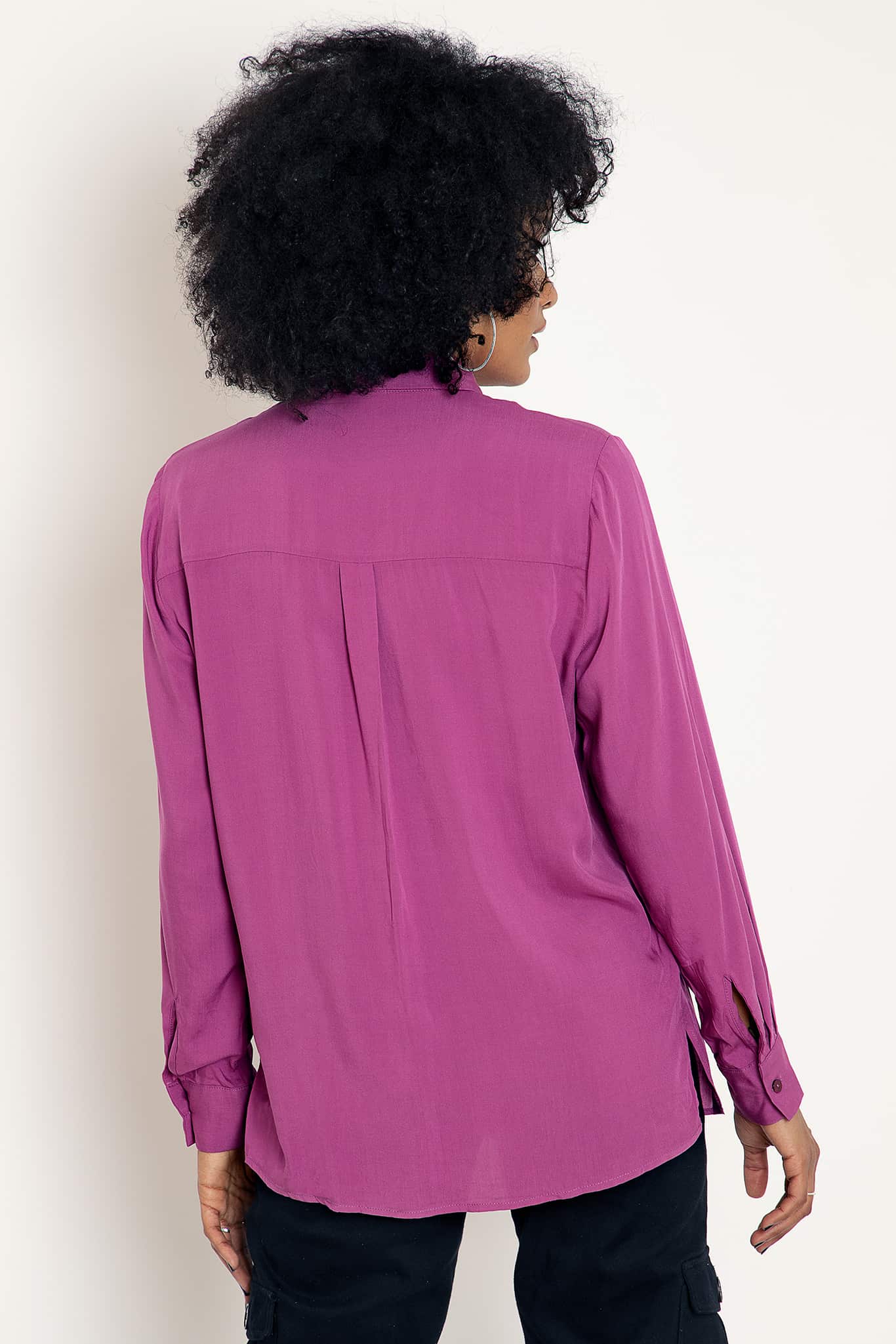 Fuchsia Button Me Up Shirt - Image 3