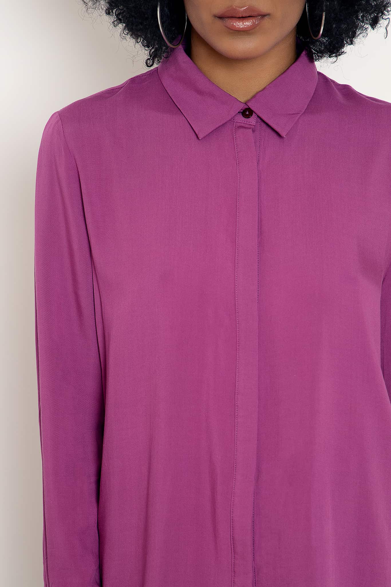 Fuchsia Button Me Up Shirt - Image 4