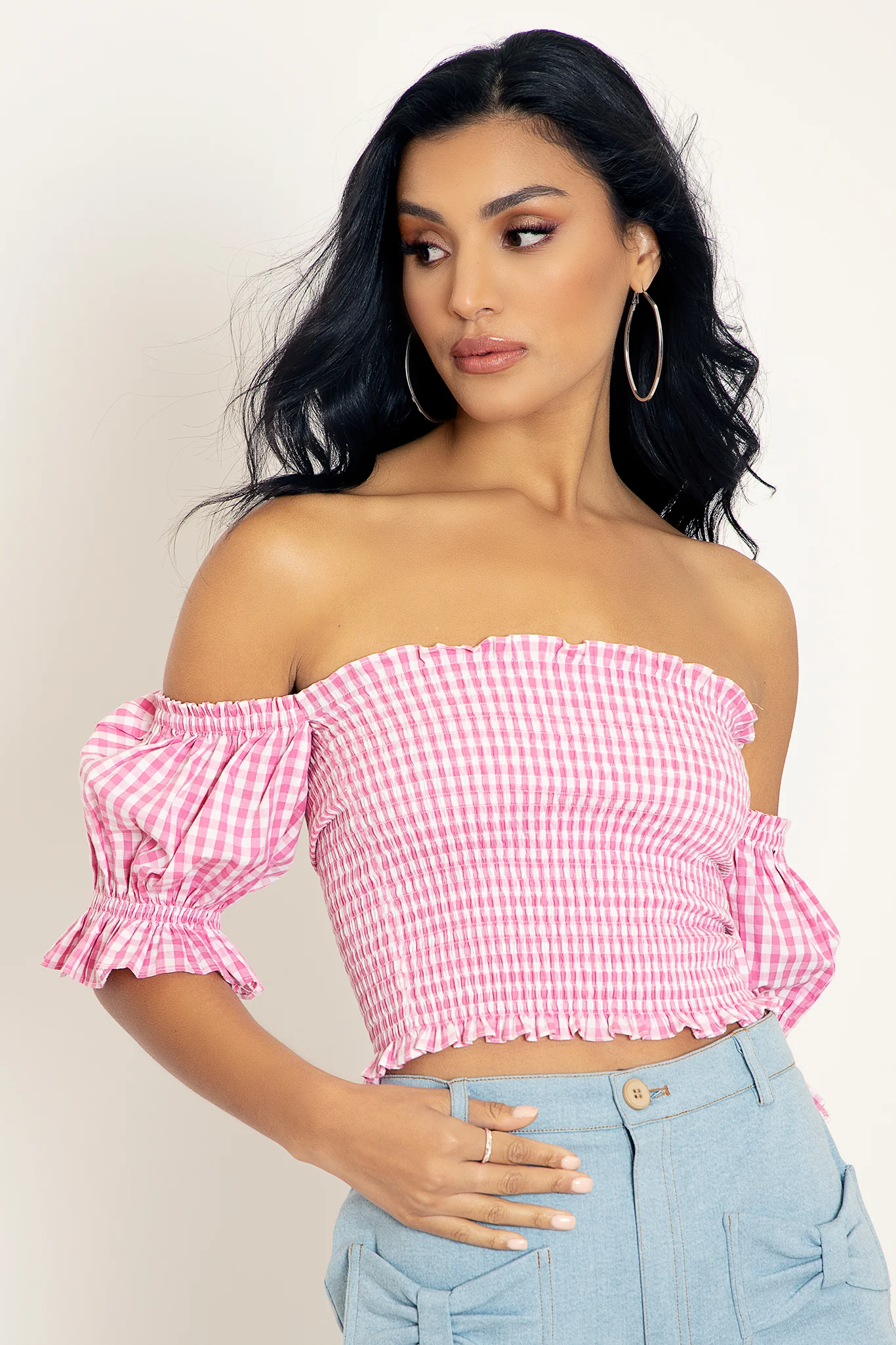 Gingham Pink Spring Fields Top - Image 5