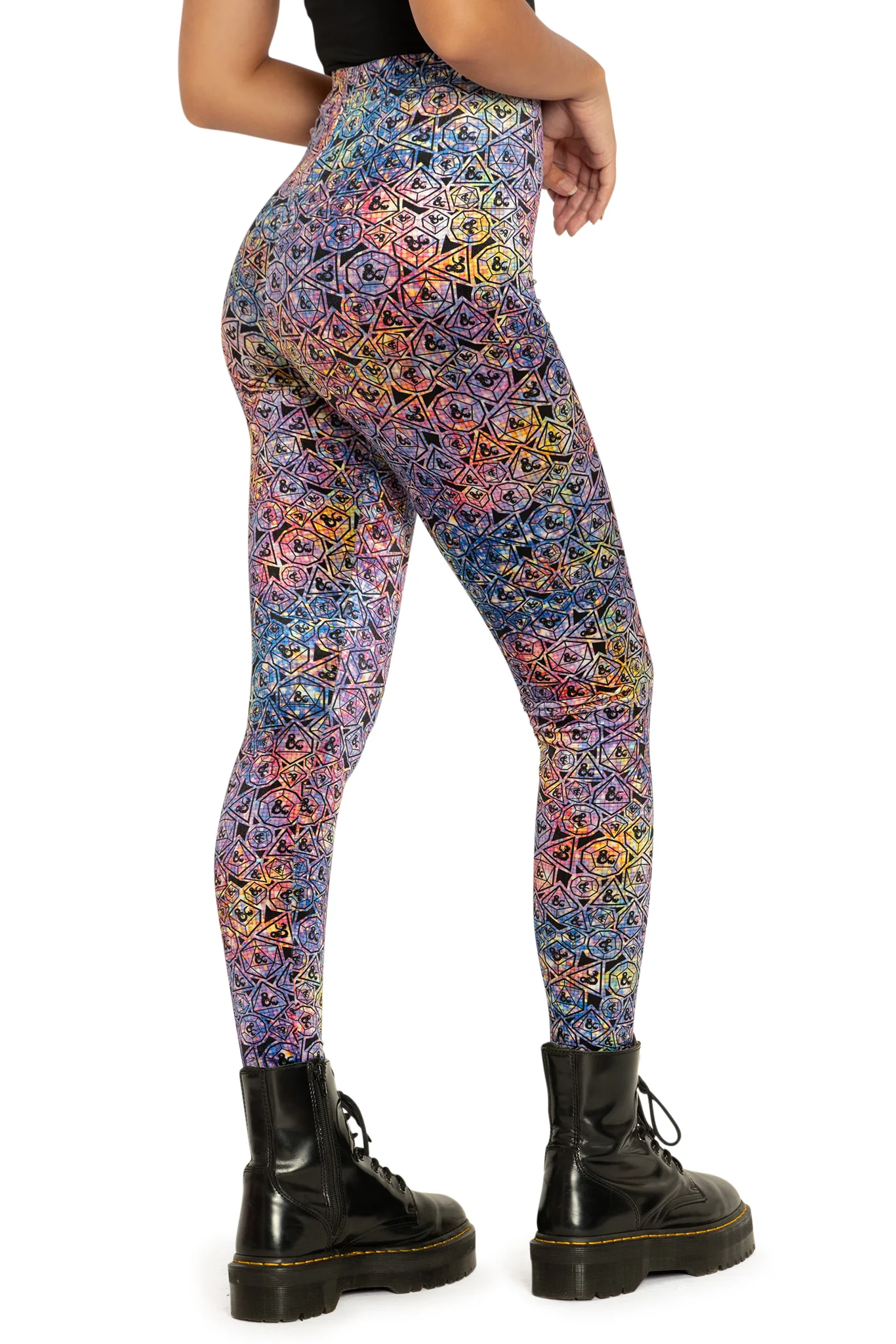 Glitter Dice Velvet High Waisted Leggings - Image 2