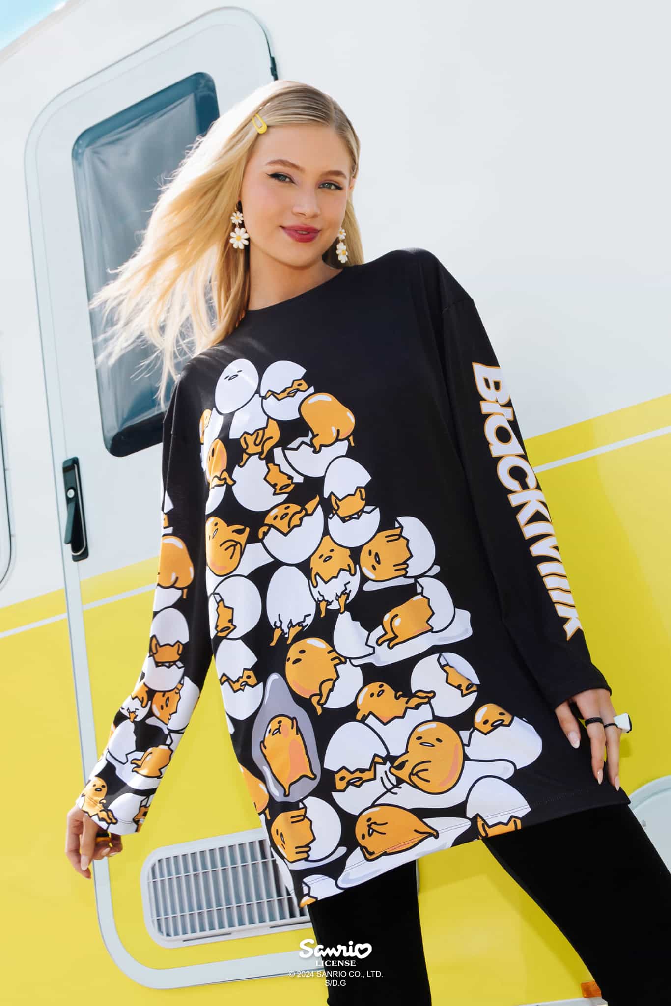 Gudetama Stacks On Long Sleeve Big Tee