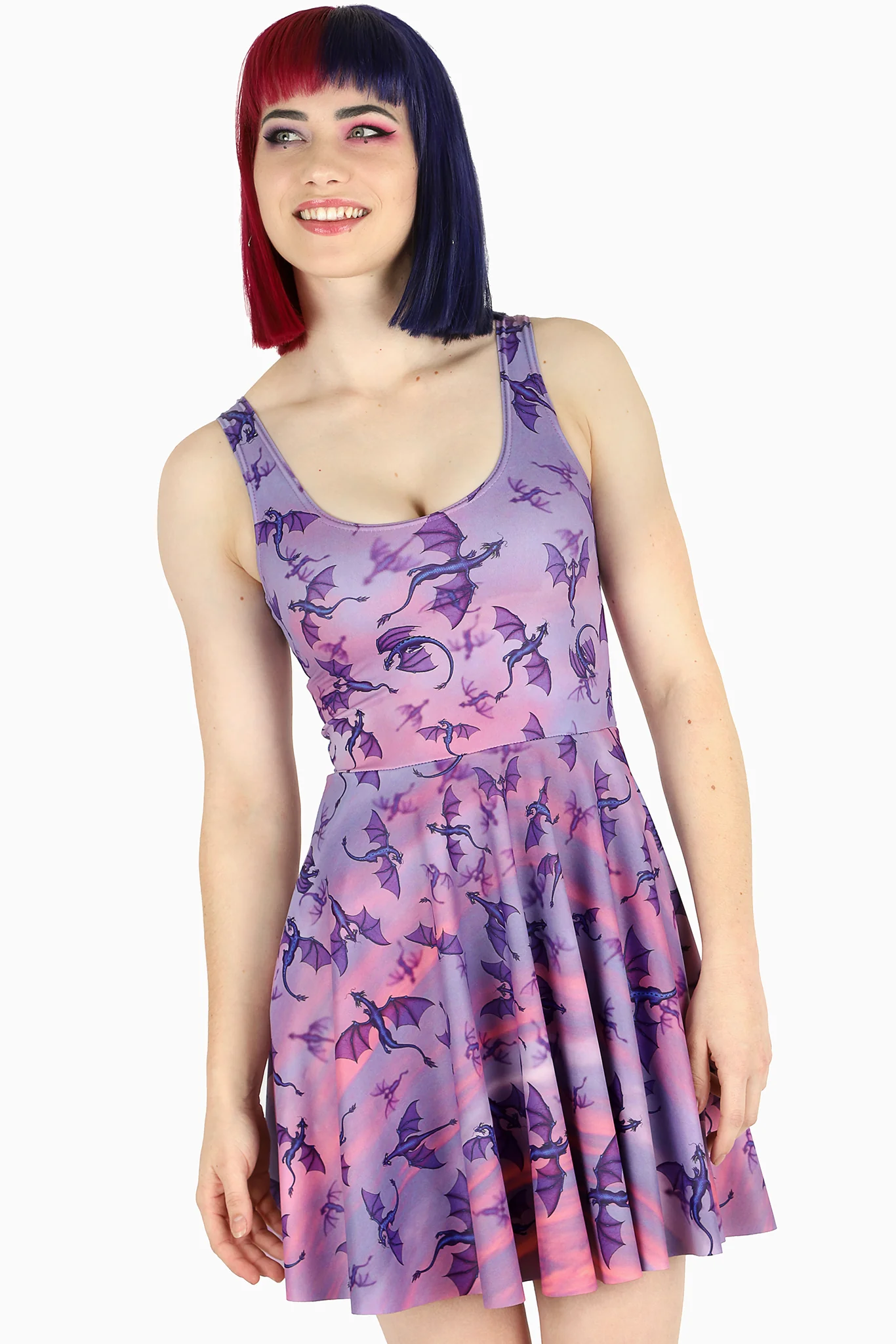 Here Be She Dragons Scoop Skater Dress