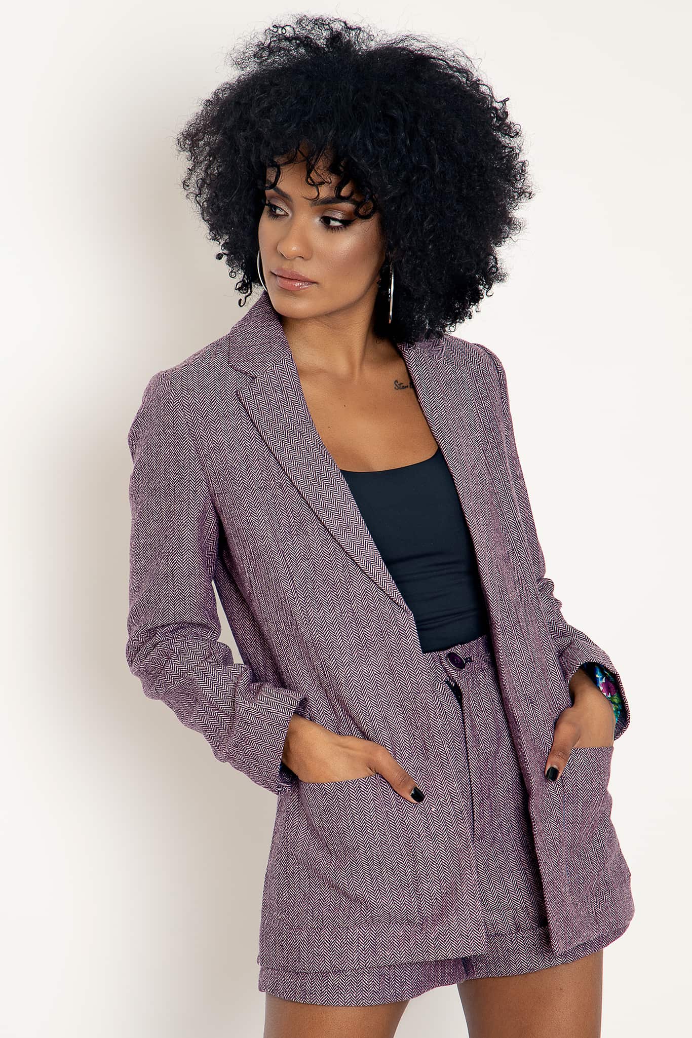 Herringbone Purple Blazer - Image 2