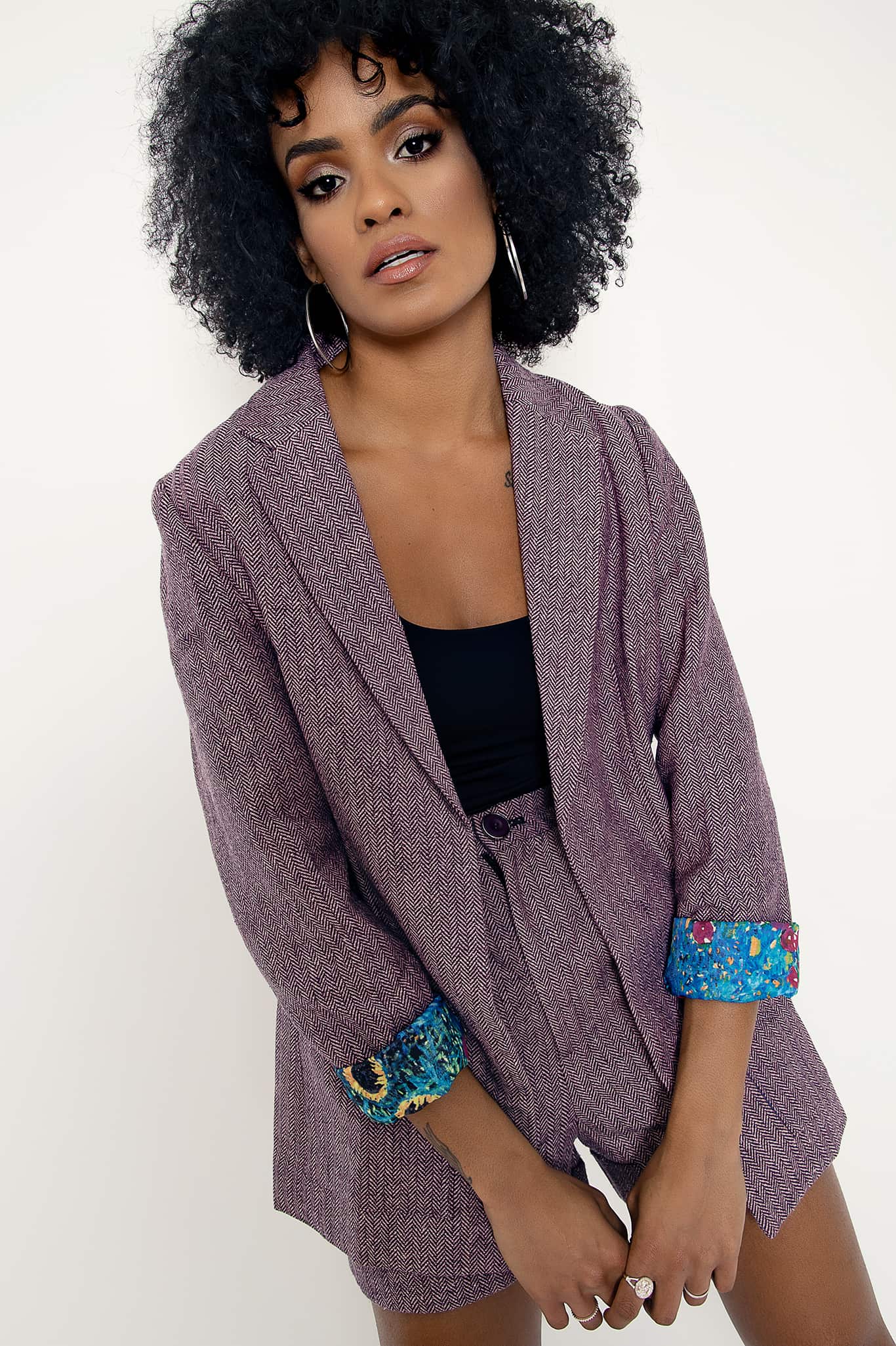 Herringbone Purple Blazer - Image 6