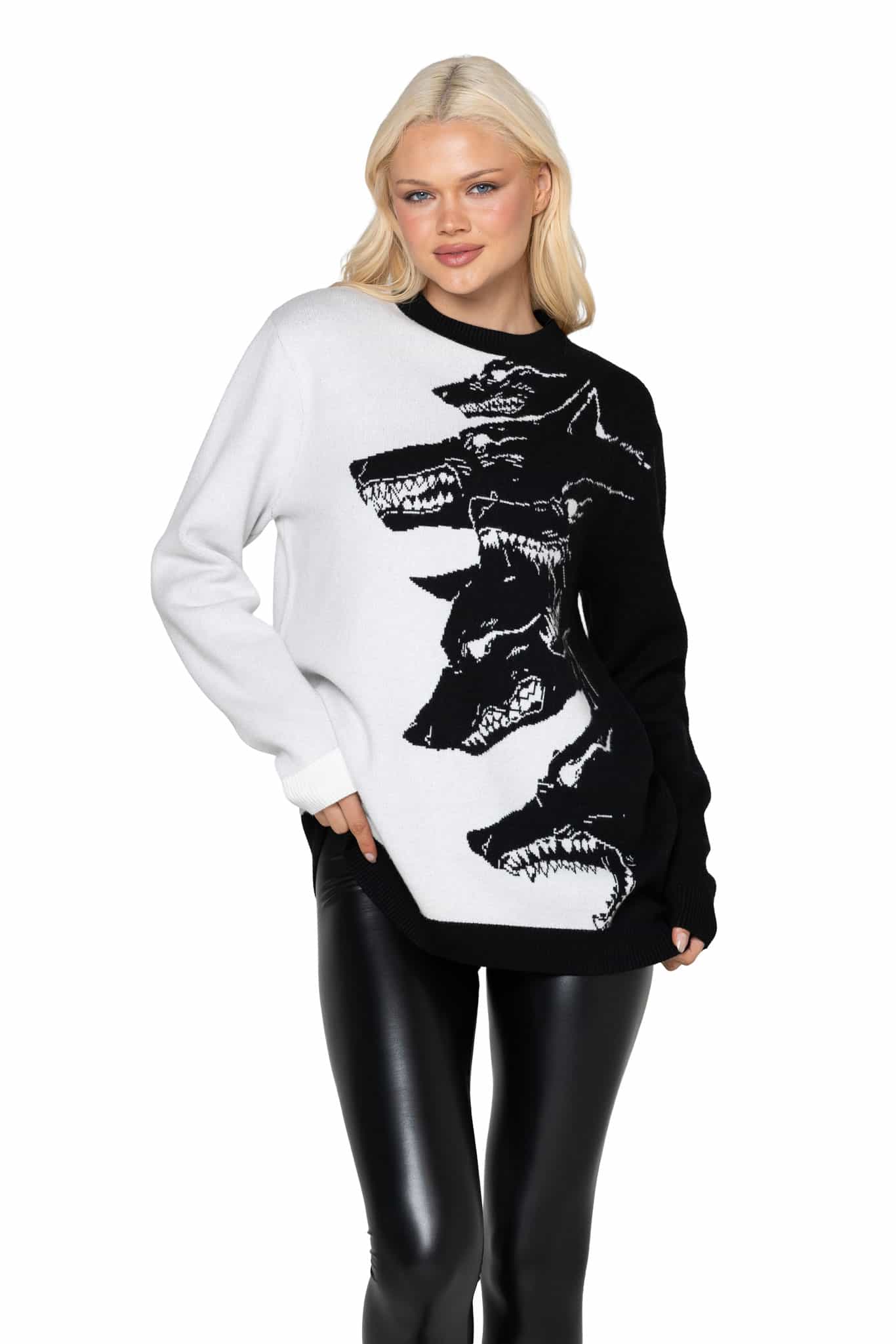 Hungry Wolves Oversized Knit Sweater