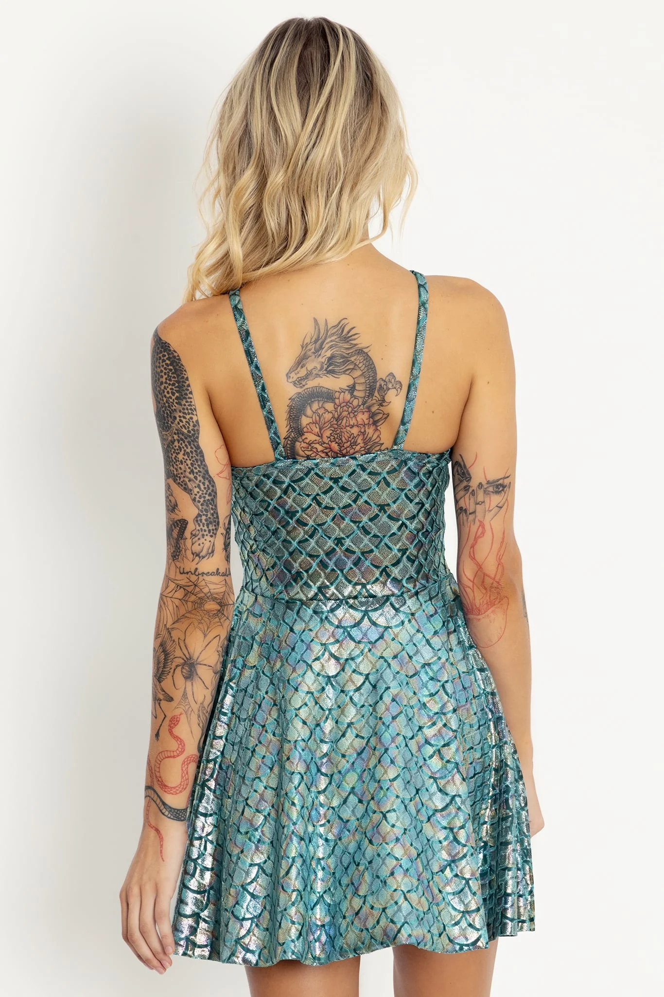Mermaid Ocean Velvet Strapped Up Dress - Image 2