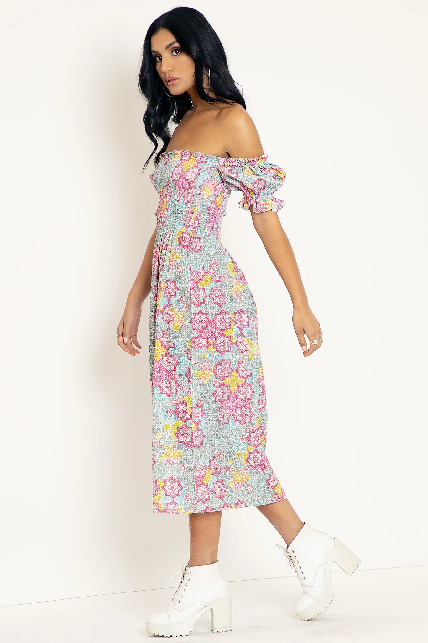 Moroccan Tiles Spring Fields Dress - Image 4