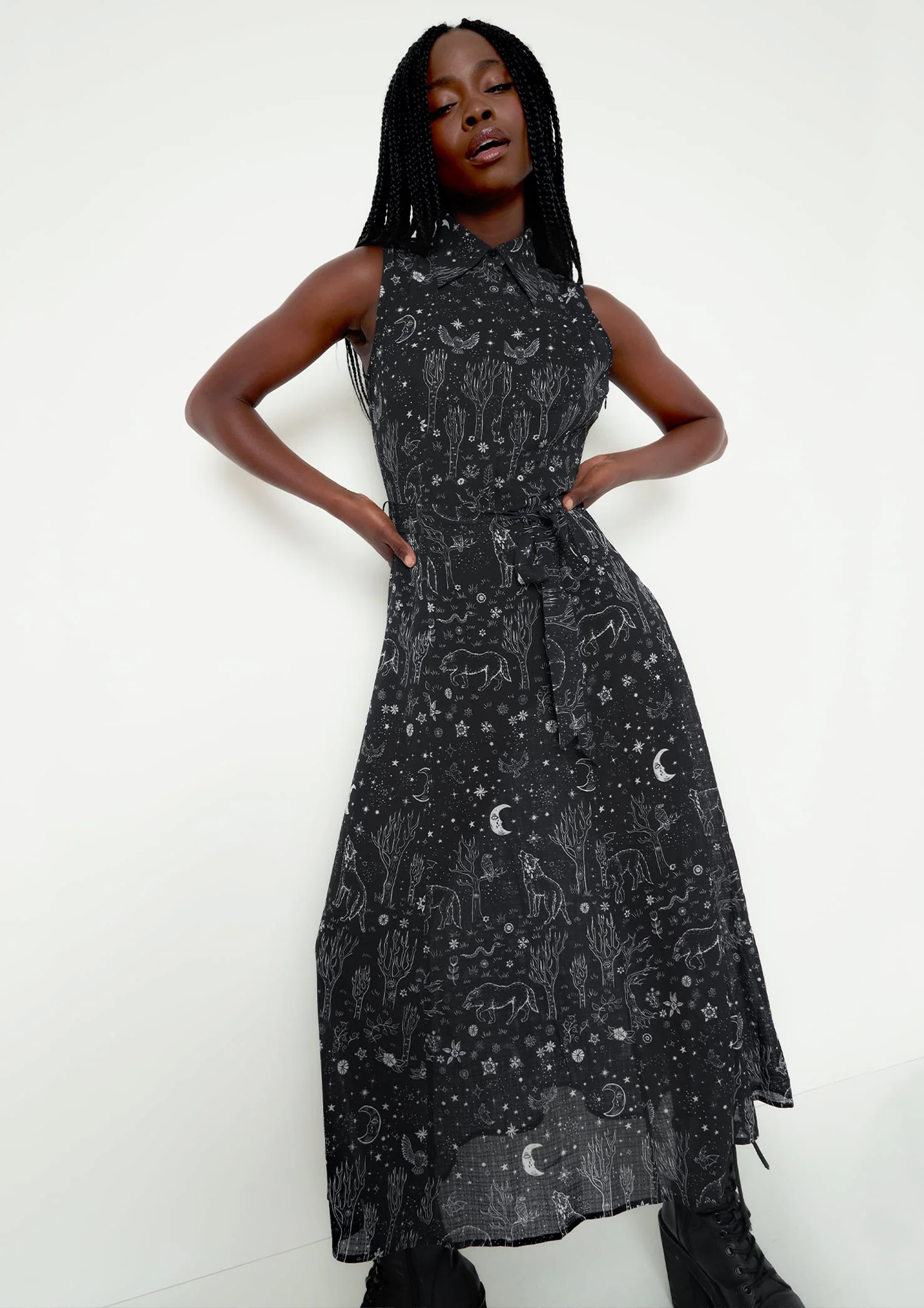 Nocturnal Maxi Shirt Dress