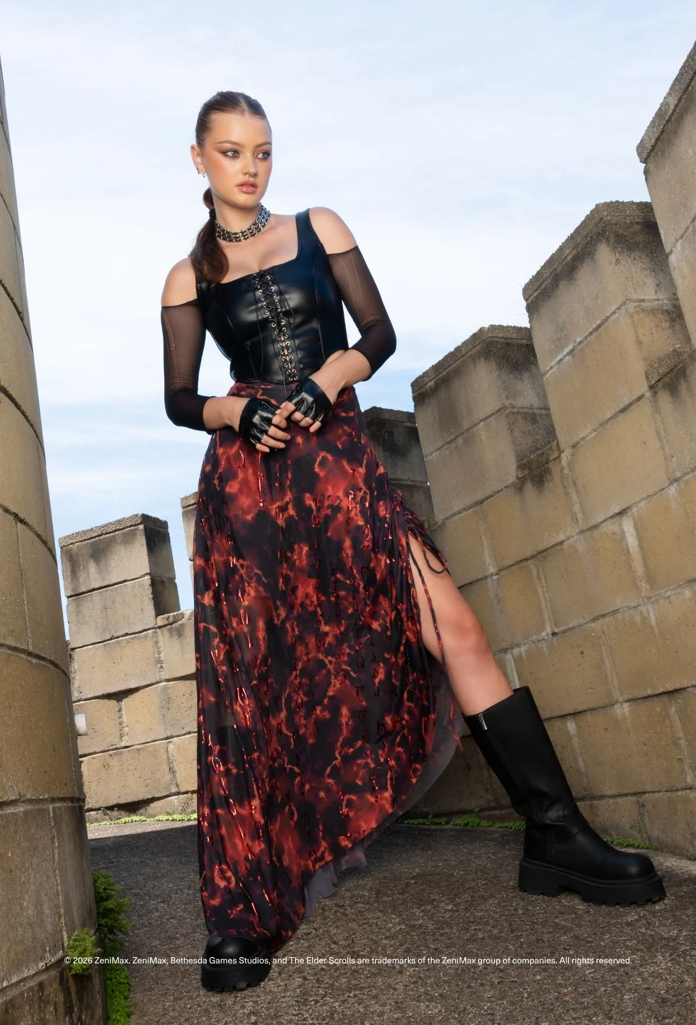 Oblivion Awaits Side Strung Maxi Skirt - Image 9