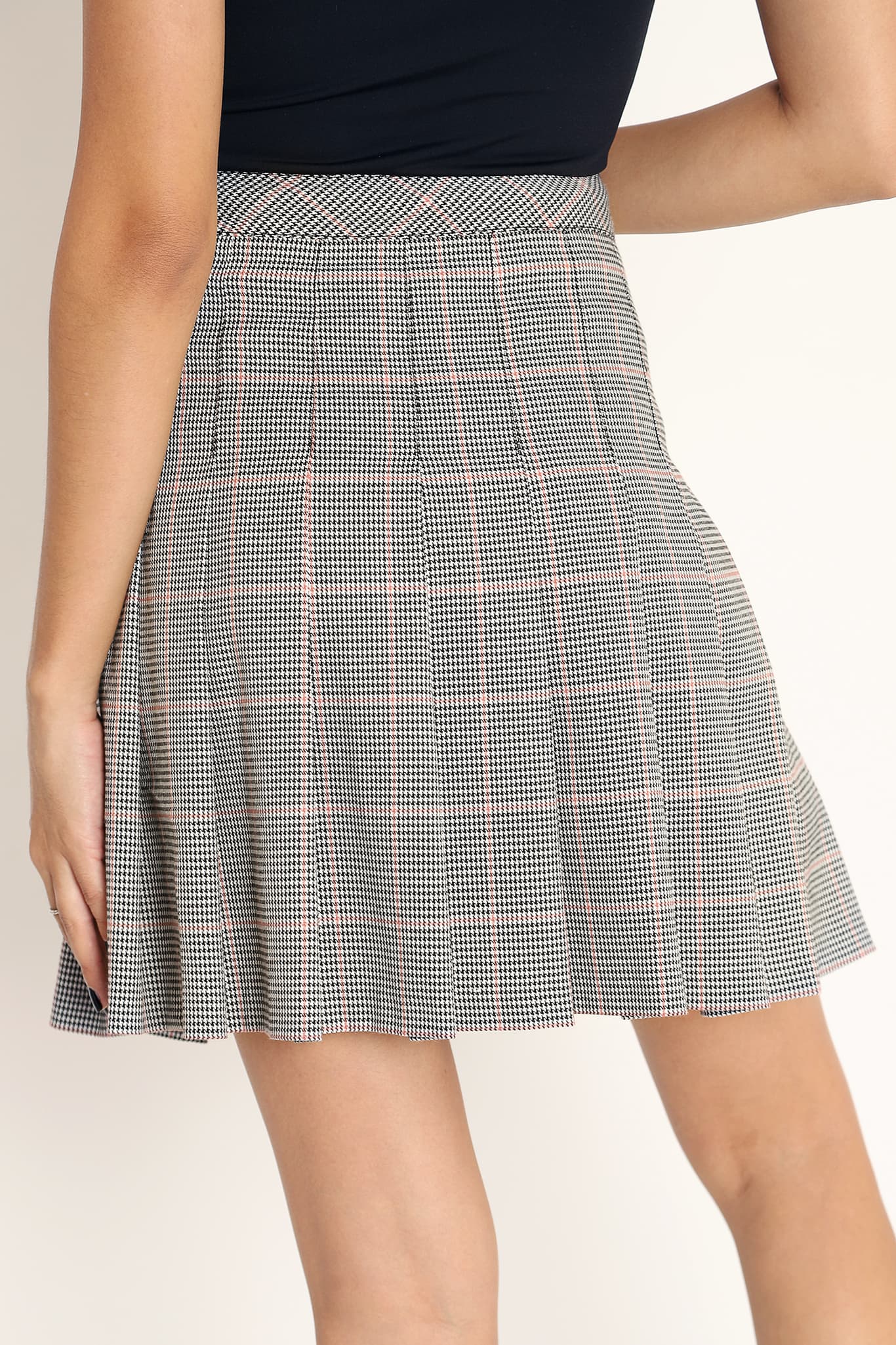 Plaid Black High School Skirt - Image 4