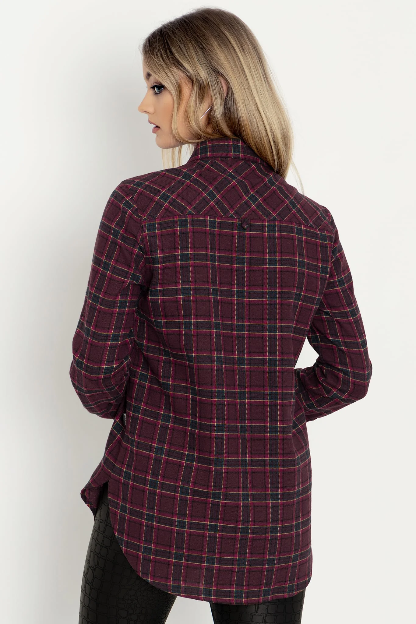 Plaid Mulberry Grunge Shirt - Image 2