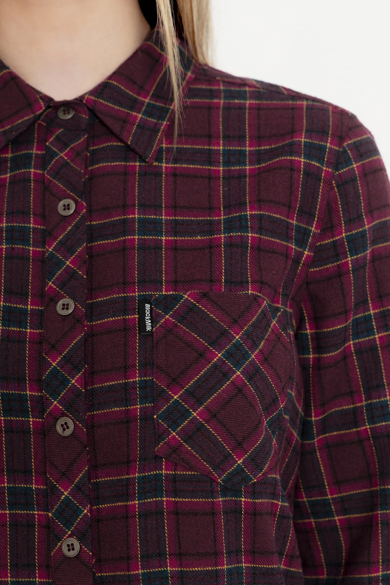 Plaid Mulberry Grunge Shirt - Image 7