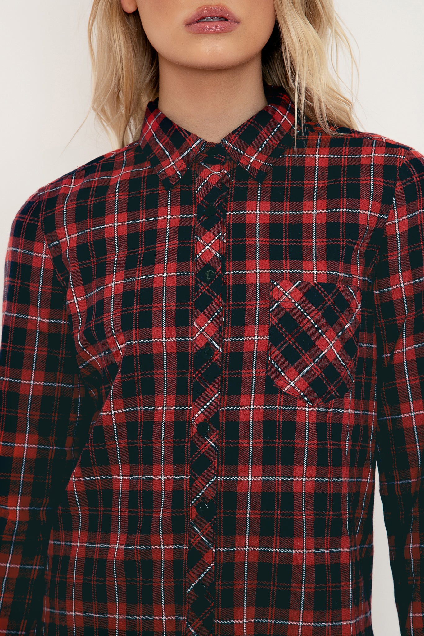 Plaid Ruby Grunge Shirt - Image 6