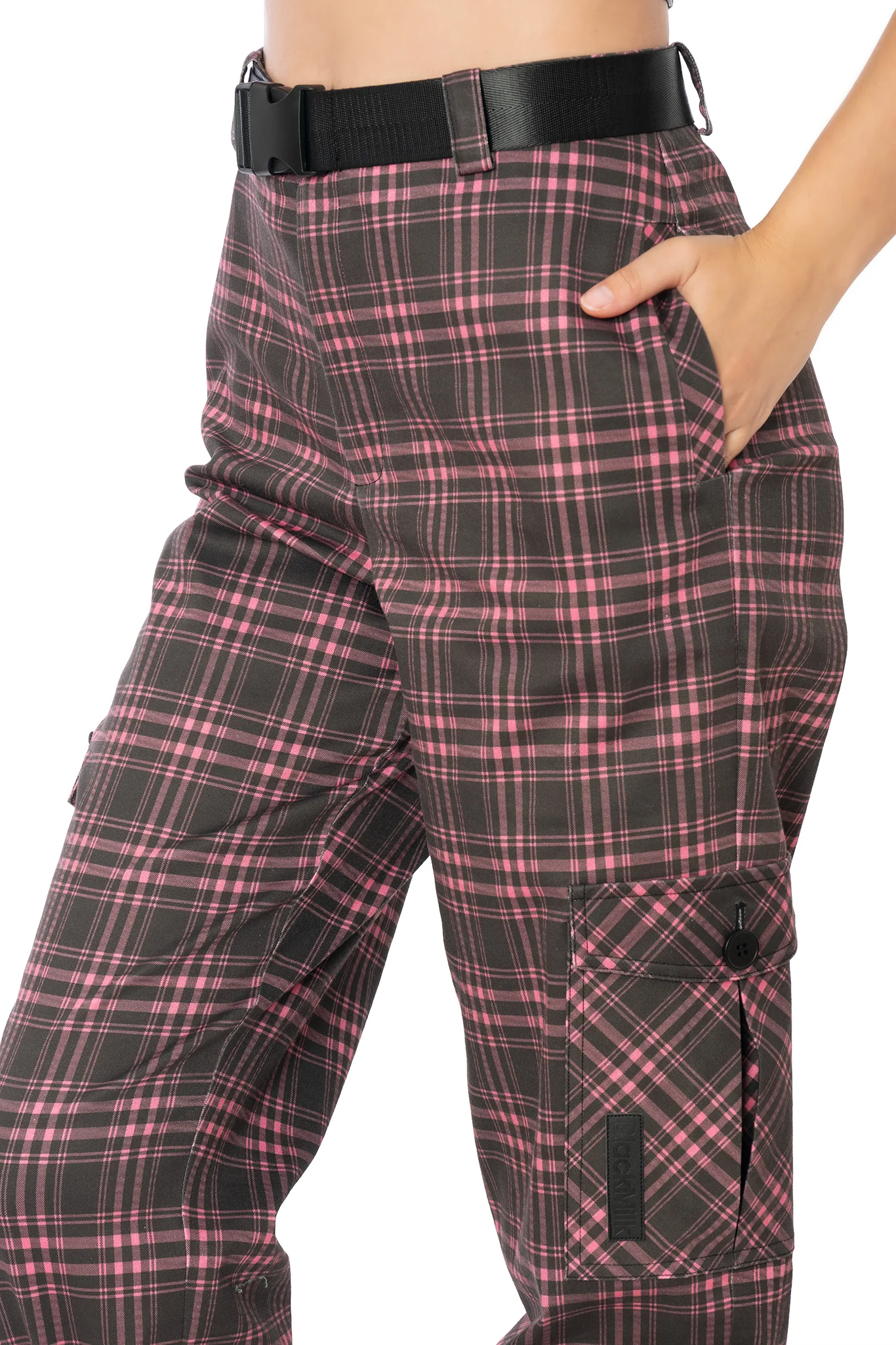 Punk In Pink Tartan Cargo Pants - Image 7