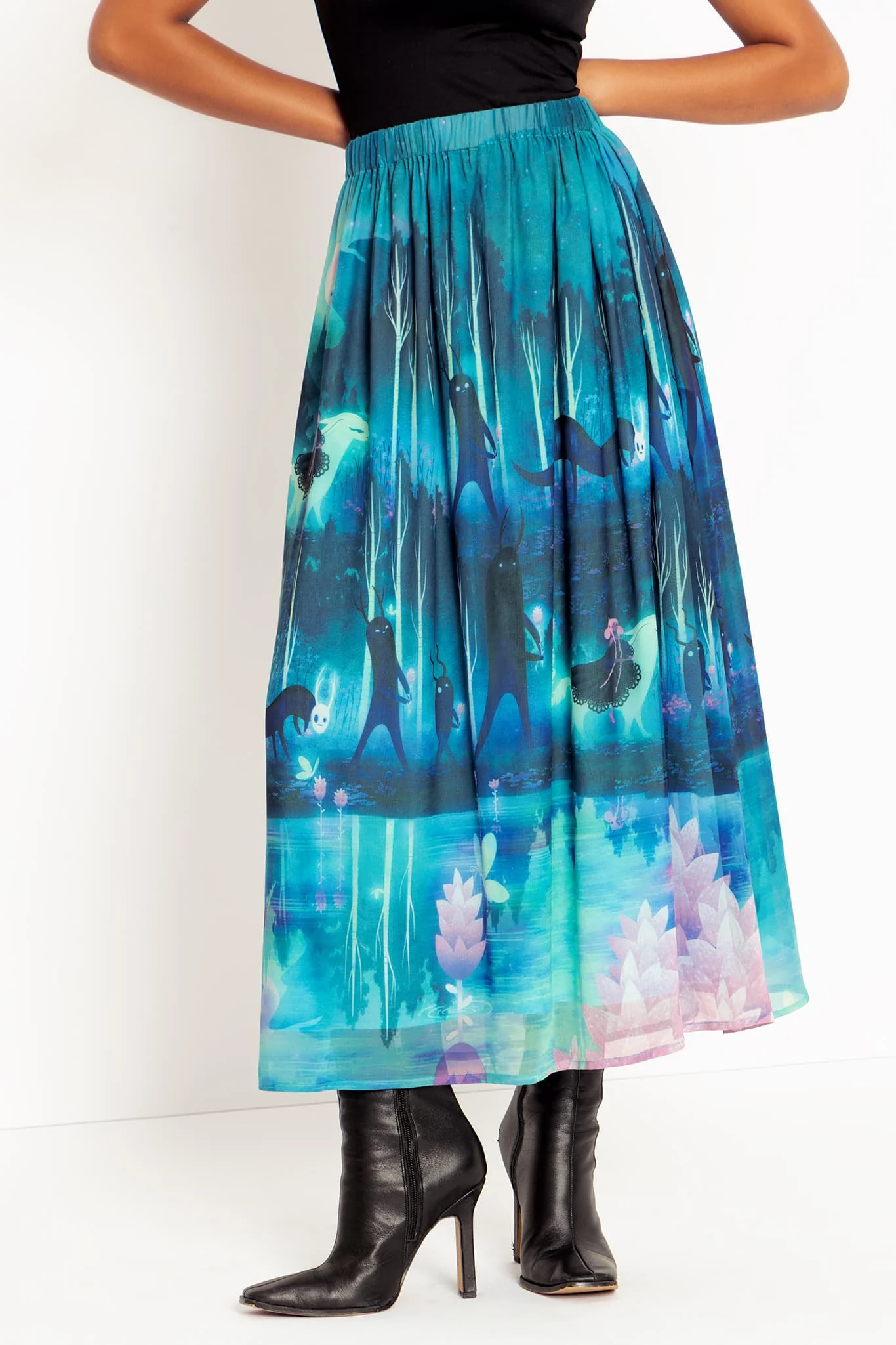 Reflecting Pool Gathered Maxi Skirt - Image 4