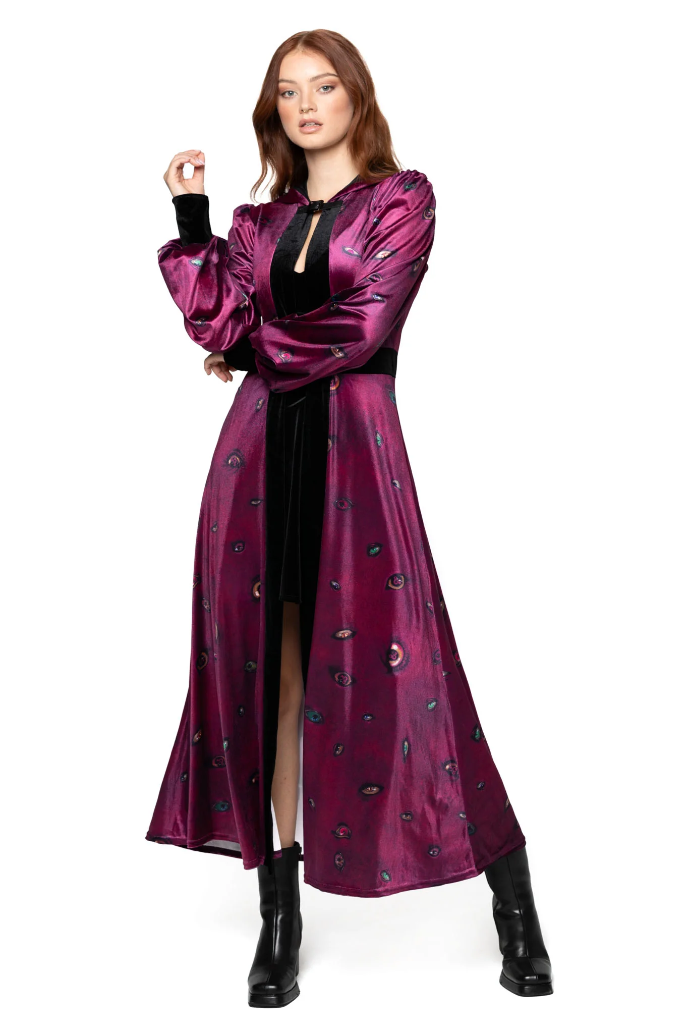 Robe of Eyes Hooded Maxi Jacket - Image 2