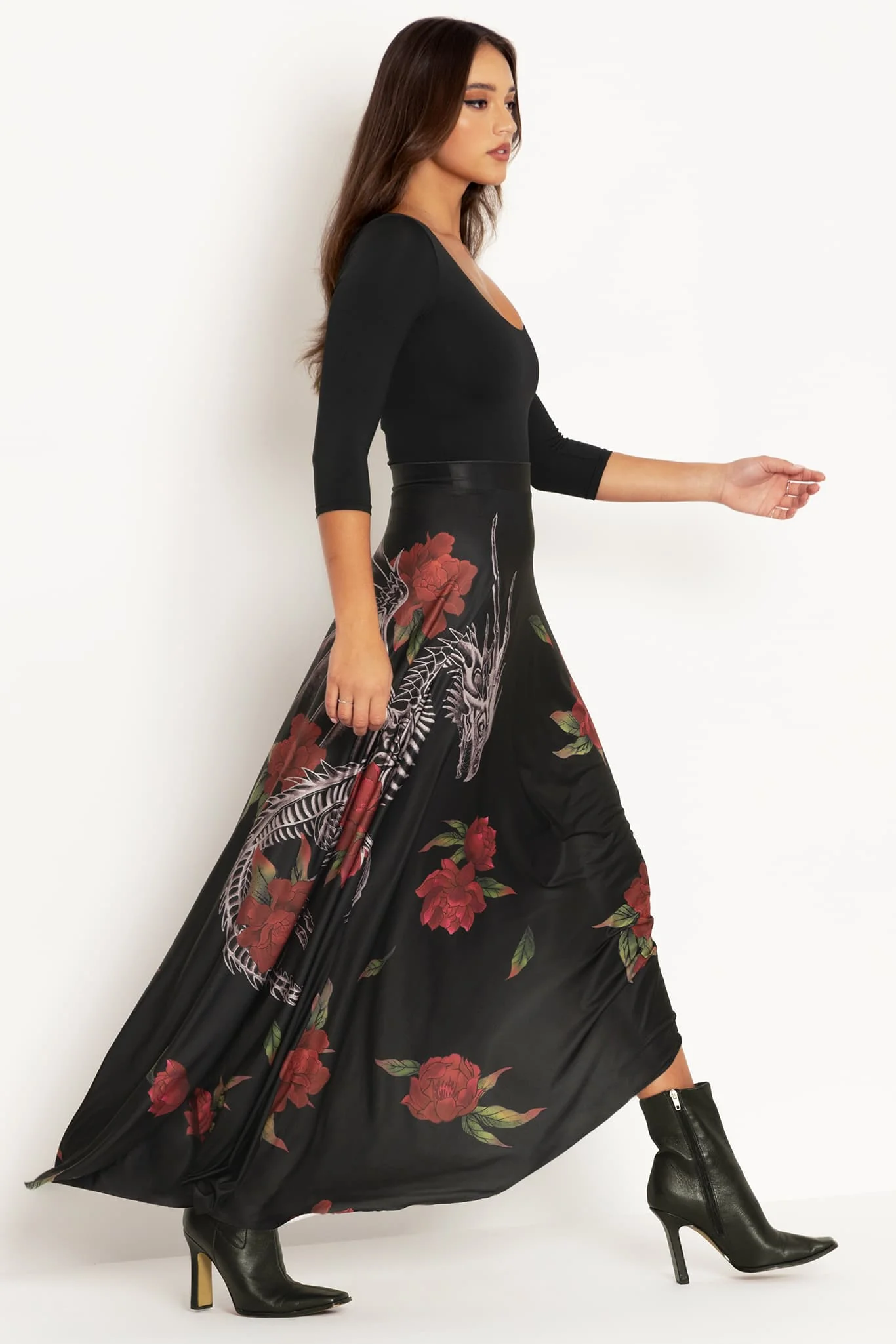 Skeletal Dragon Strung Side Maxi Skirt - Image 2