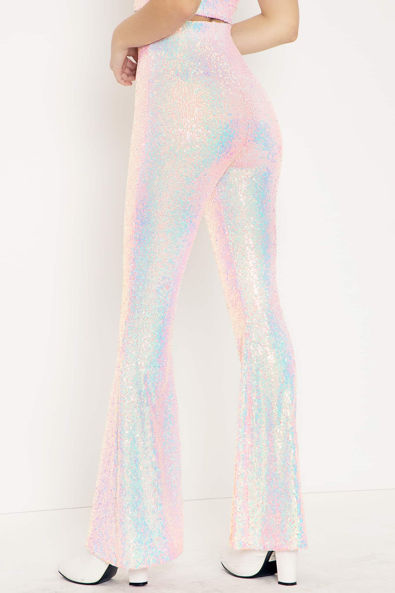 Sparkle Sparkle Pink Sequin Flare Pants - Image 5