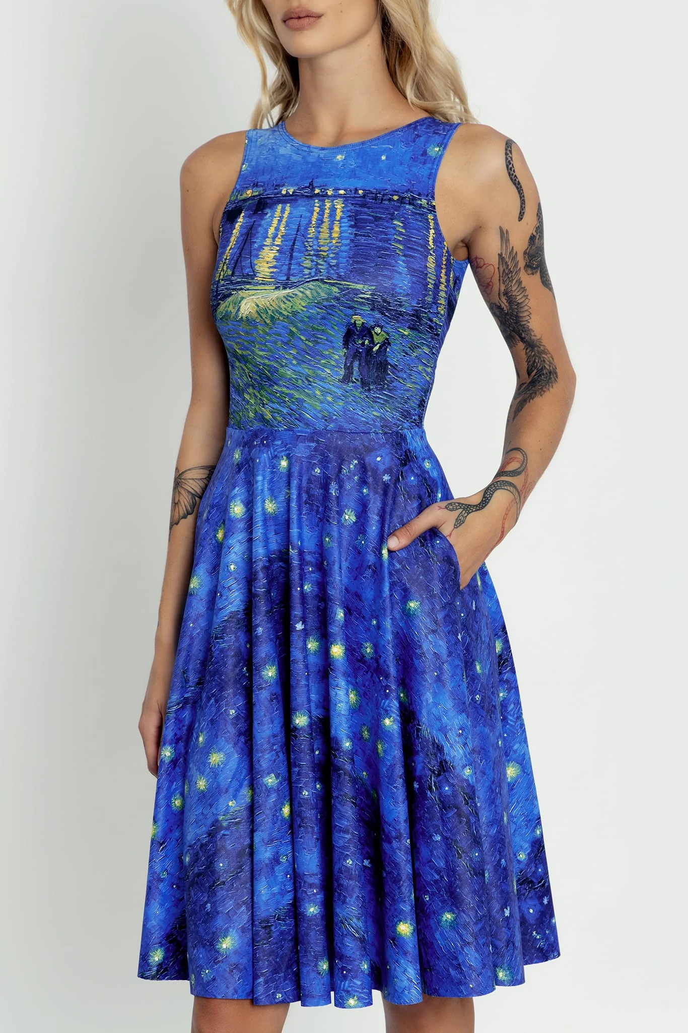 Starry Night Over The Rhône Princess Midi Dress - Image 2