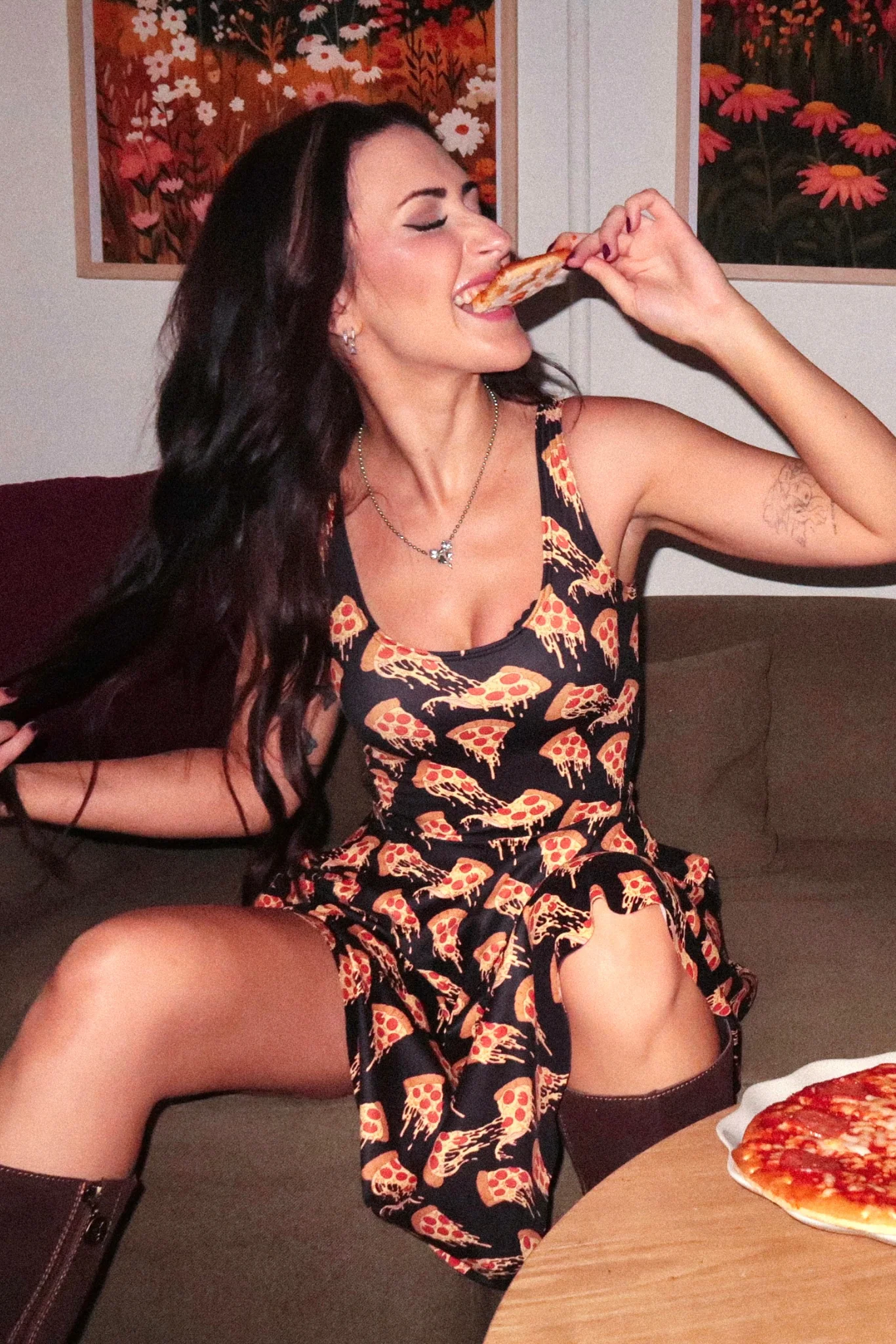 Take a Pizza My Heart Scoop Longline Dress