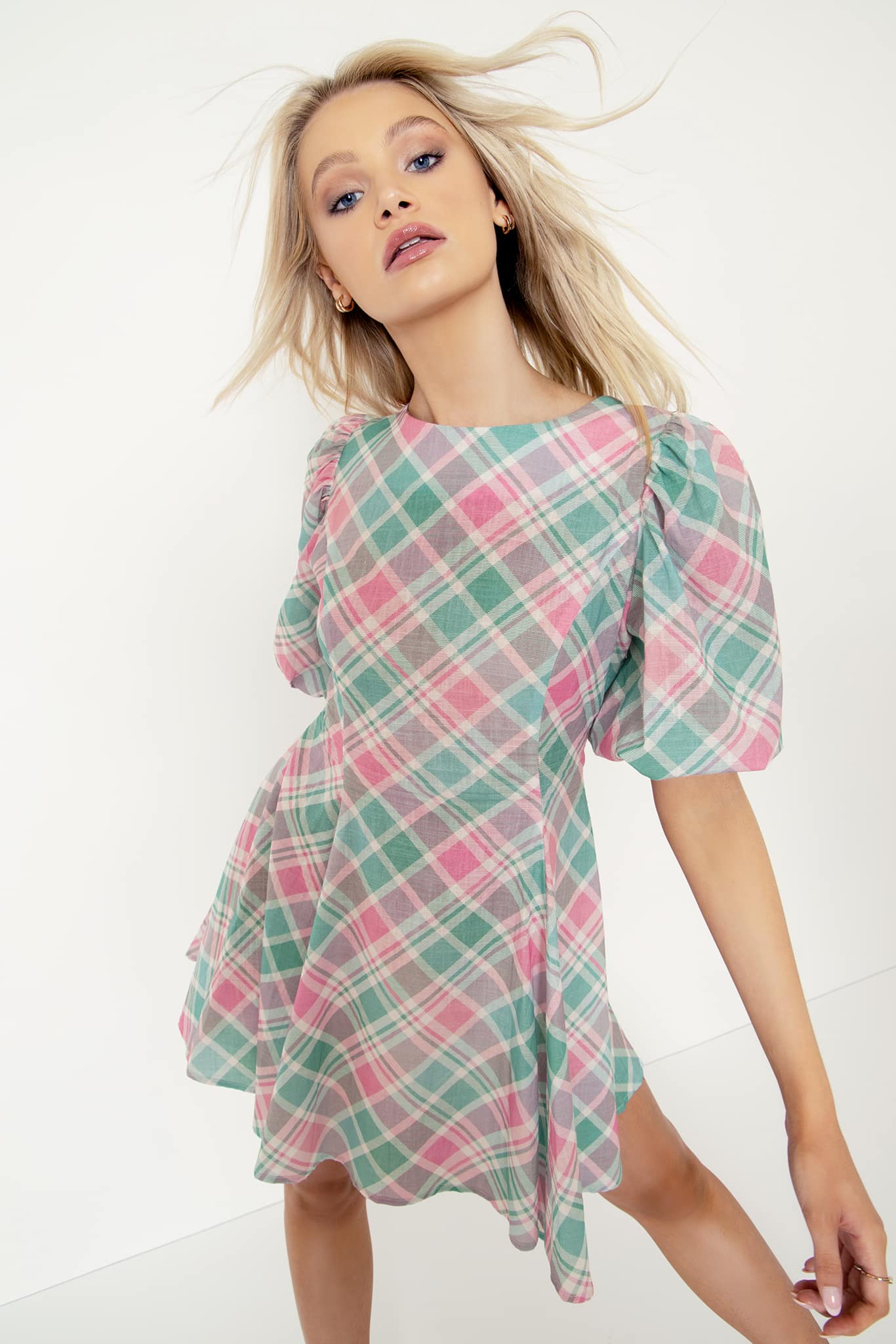 Tartan Peppermint Candy Peasant Dress - Image 4