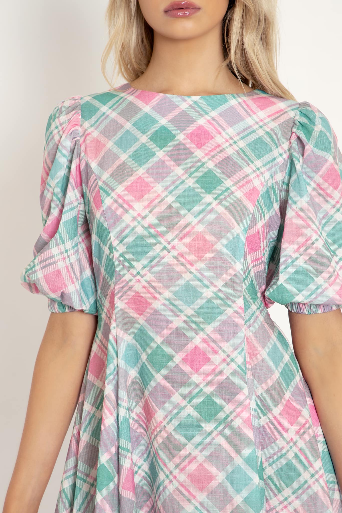 Tartan Peppermint Candy Peasant Dress - Image 5