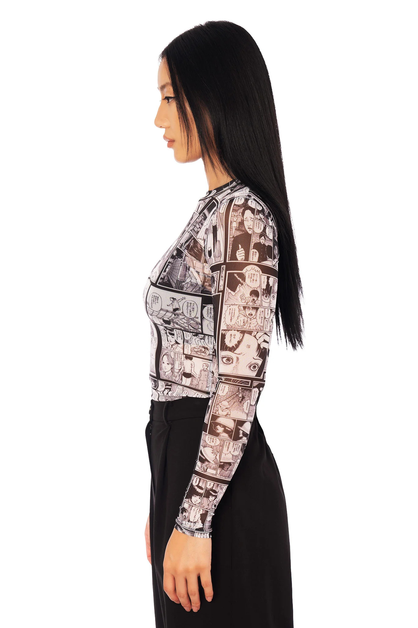 The Scar Sheer High Neck Long Sleeve Top - Image 7