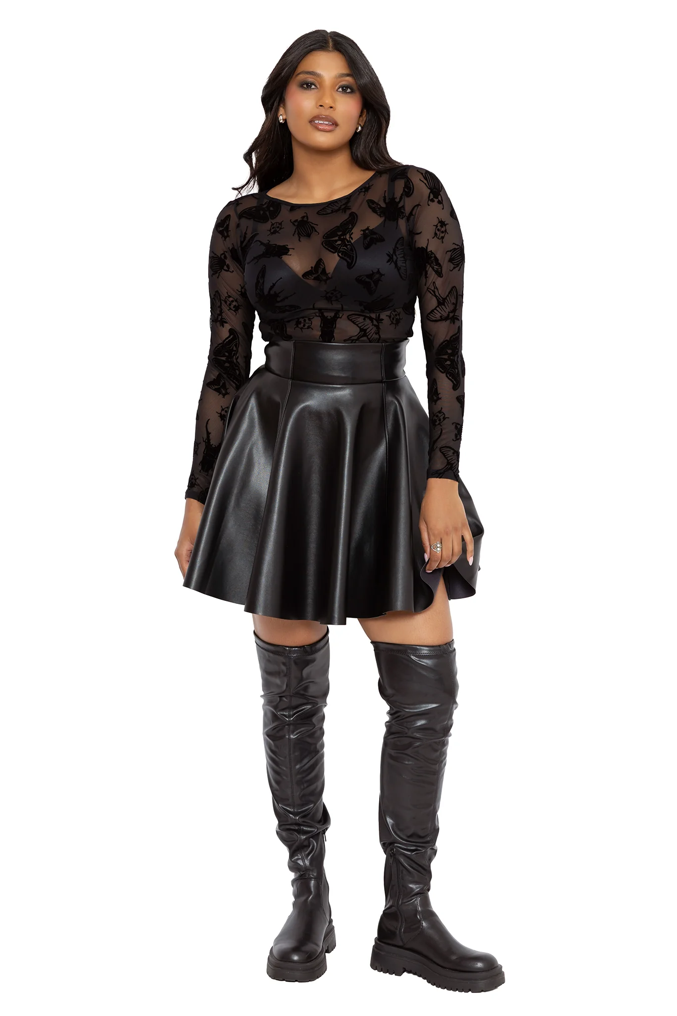 The Swarm Sheer Boat Neck Long Sleeve Top - Image 4