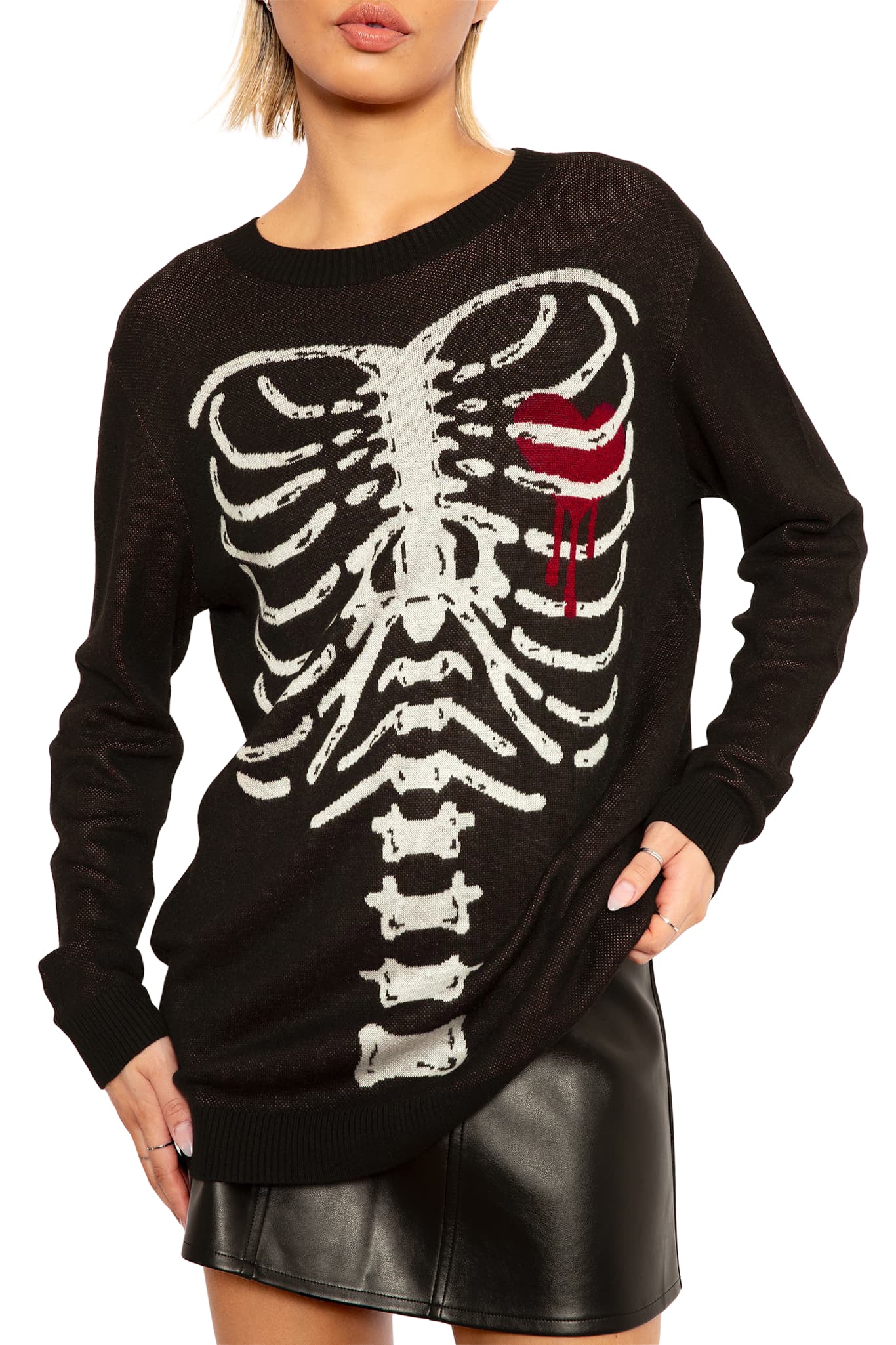 Under My Skin Light Weight Crew Knit Sweater - Image 4