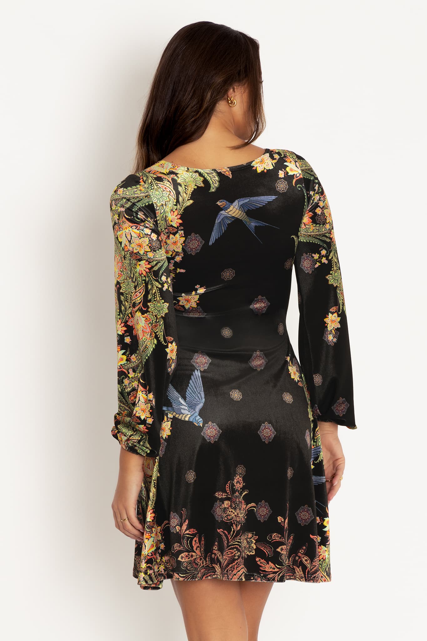 Waiting In The Wings Velvet Scoop Bishop Longline Dress - Image 2
