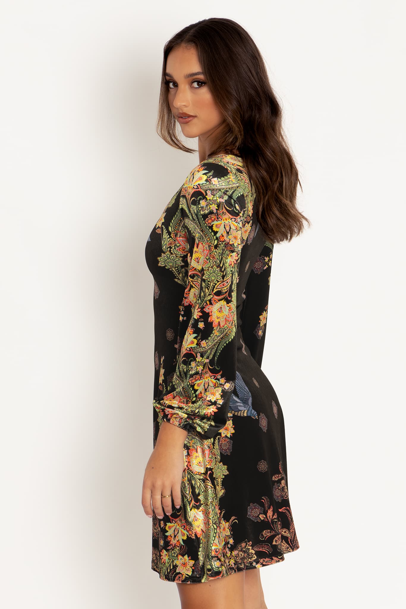 Waiting In The Wings Velvet Scoop Bishop Longline Dress - Image 3