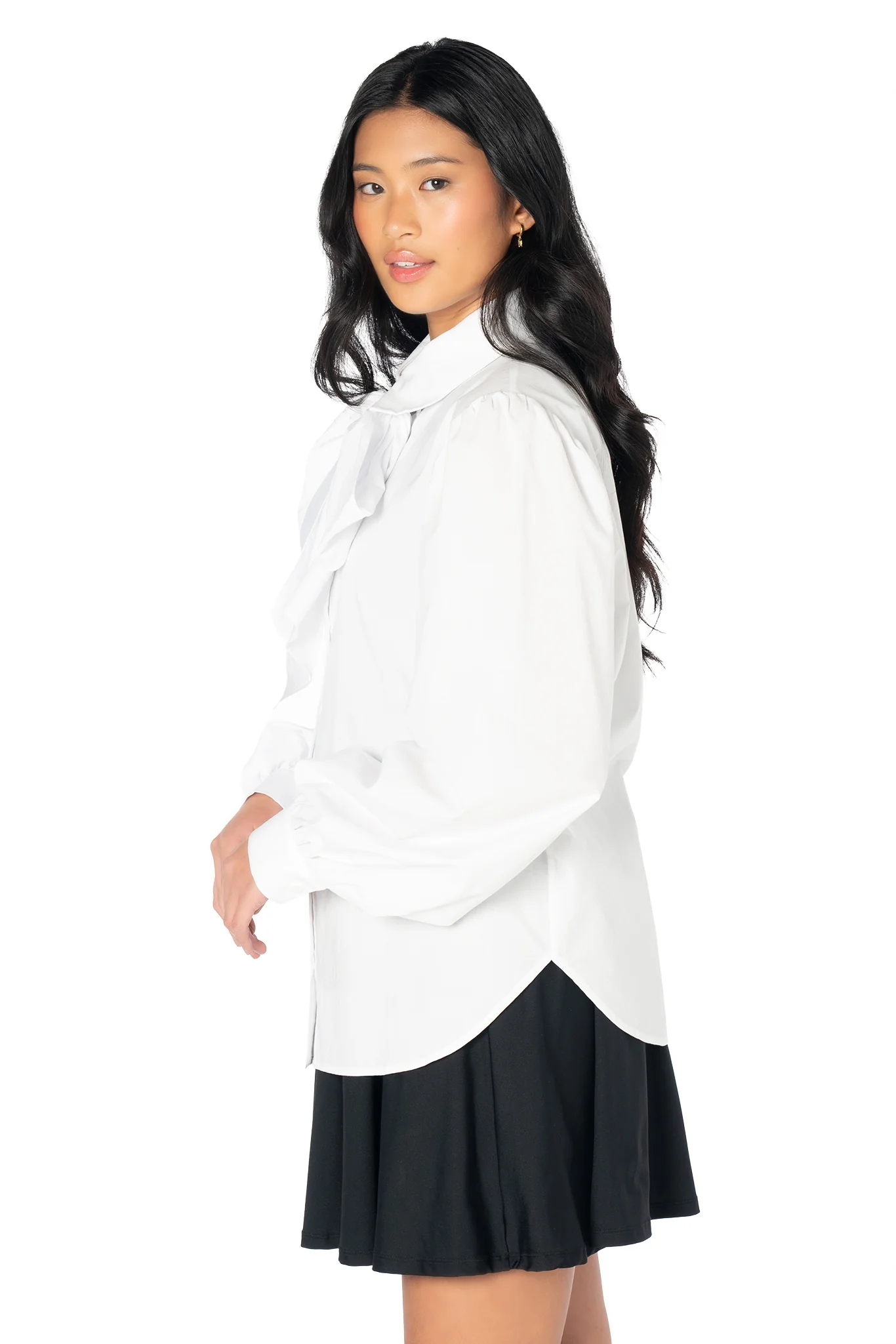 White Buttoned and Bowed Shirt - Image 3