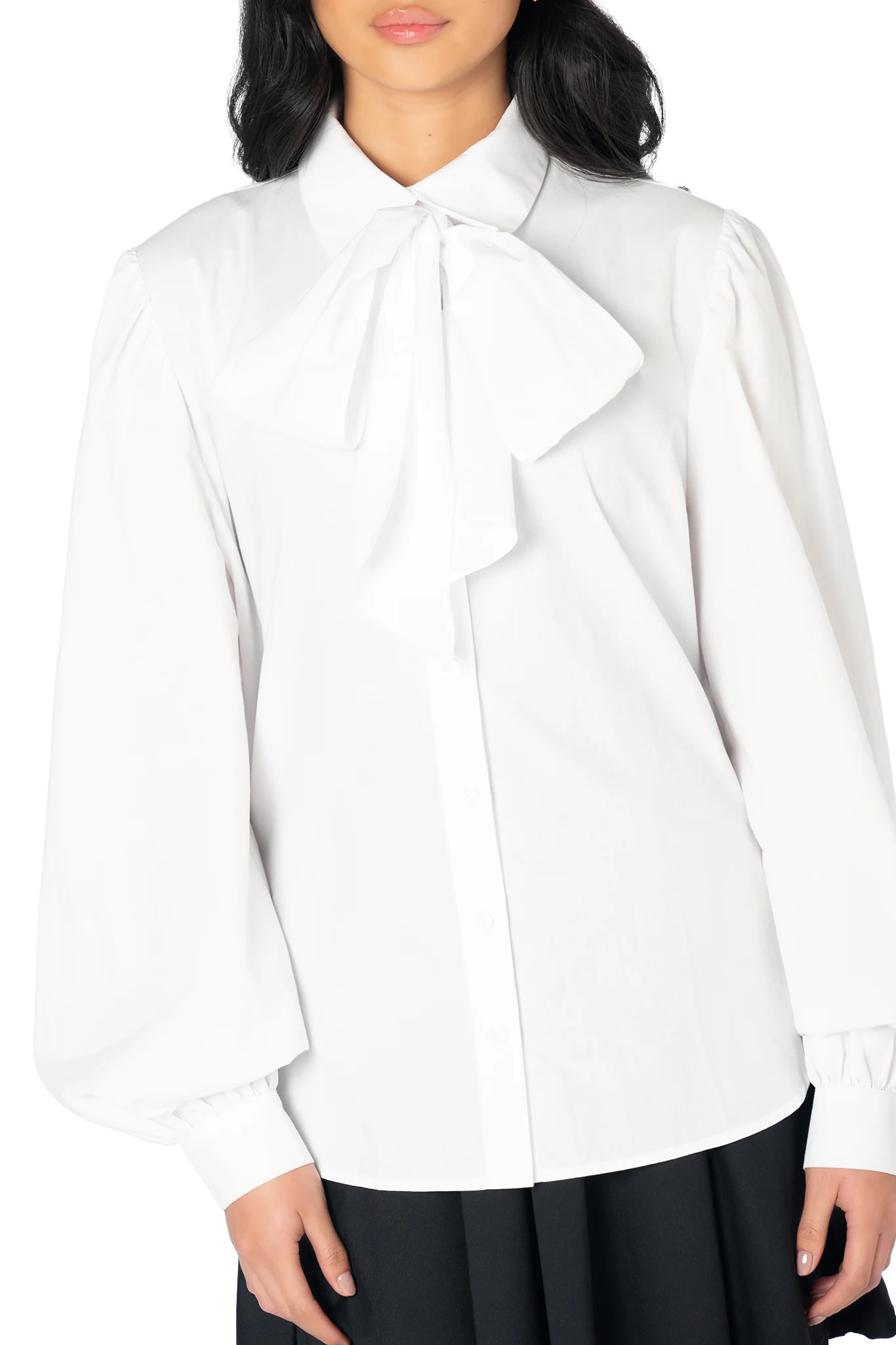 White Buttoned and Bowed Shirt - Image 7